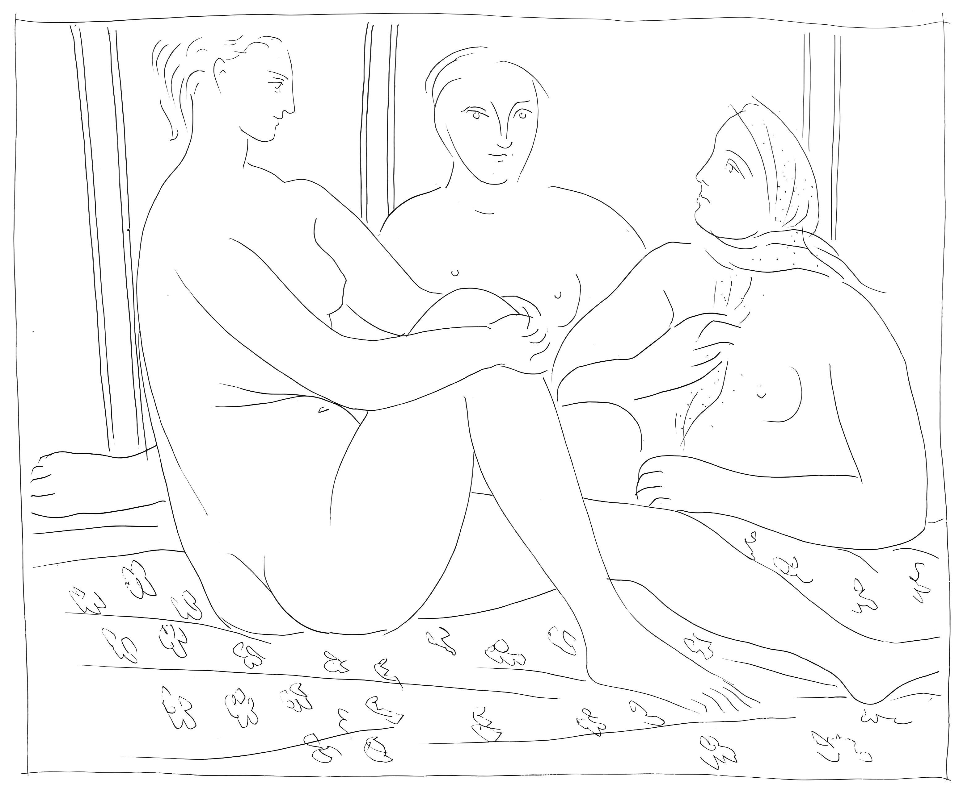 Pablo Picasso Abstract Print - Picasso, Trois femme nues, Les Métamorphoses (after)