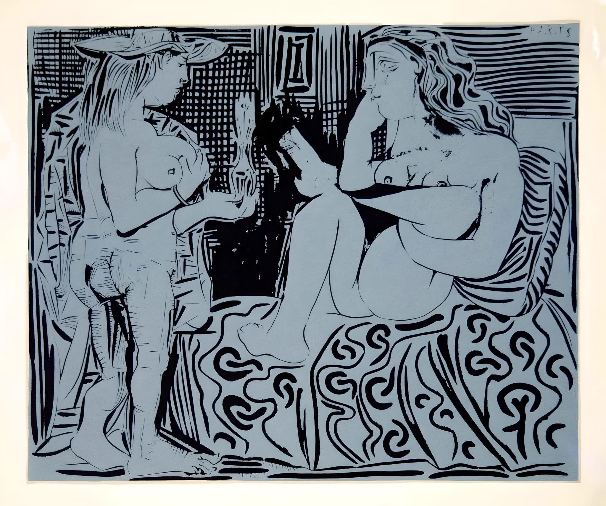 Picasso, Deux femmes avec un vase de fleurs, Éditions Cercle d'Art (d'après) en vente 1