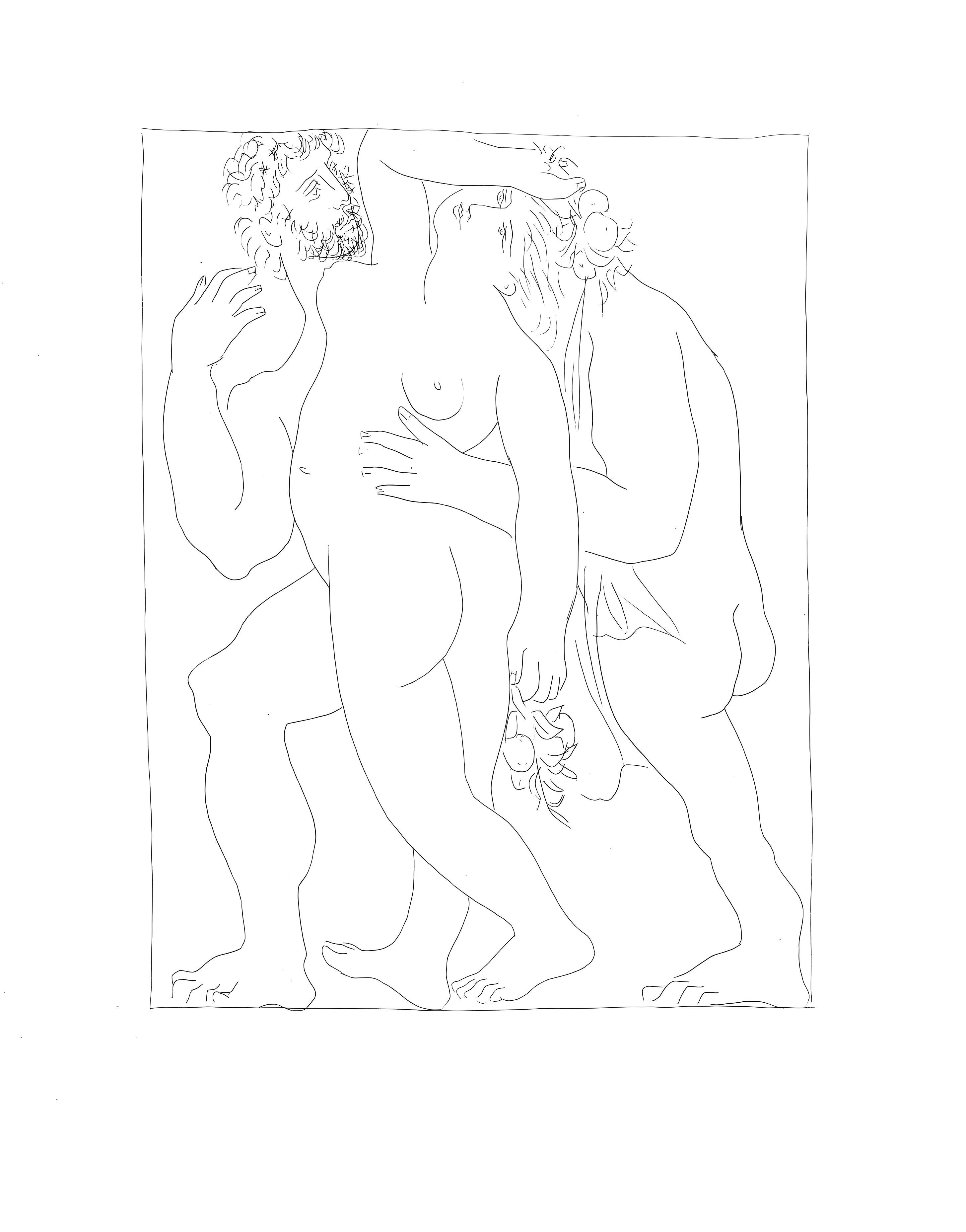 Lithograph on vélin papier Vergé fin blanc des papeteries de Bellerive paper. Paper size: 11.02 x 8.66 inches. Inscription: Unsigned and unnumbered, as issued. Notes: From the folio, Suite des reproductions des Eaux-fortes de Pablo Picasso pour