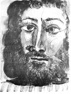 Picasso, Visage d'homme barbu à épaisse (Cramer 84 ; Johnson/Stein 77) (d'après)