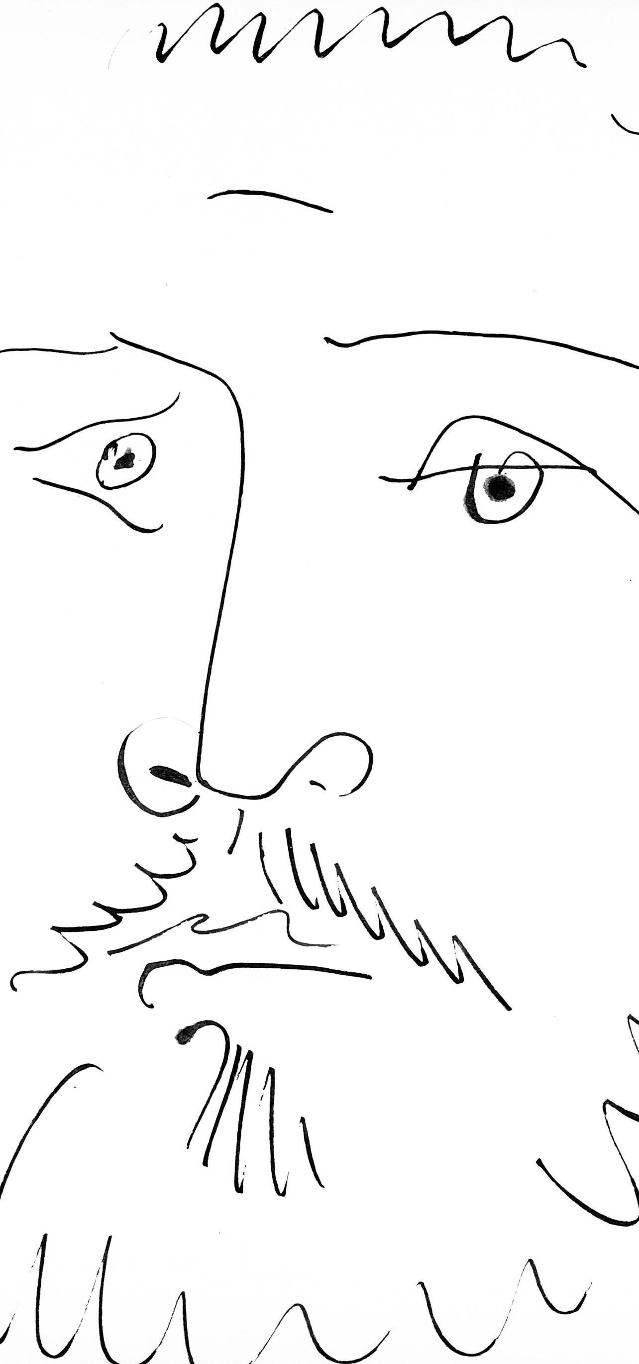 Picasso, Visage d'homme barbu, de face (Cramer 84 ; Johnson/Stein 77) (d'après) - Print de Pablo Picasso
