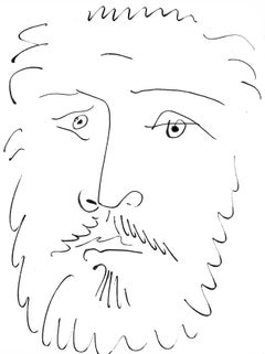 Picasso, Visage d'homme barbu, de face (Cramer 84 ; Johnson/Stein 77) (d'après)