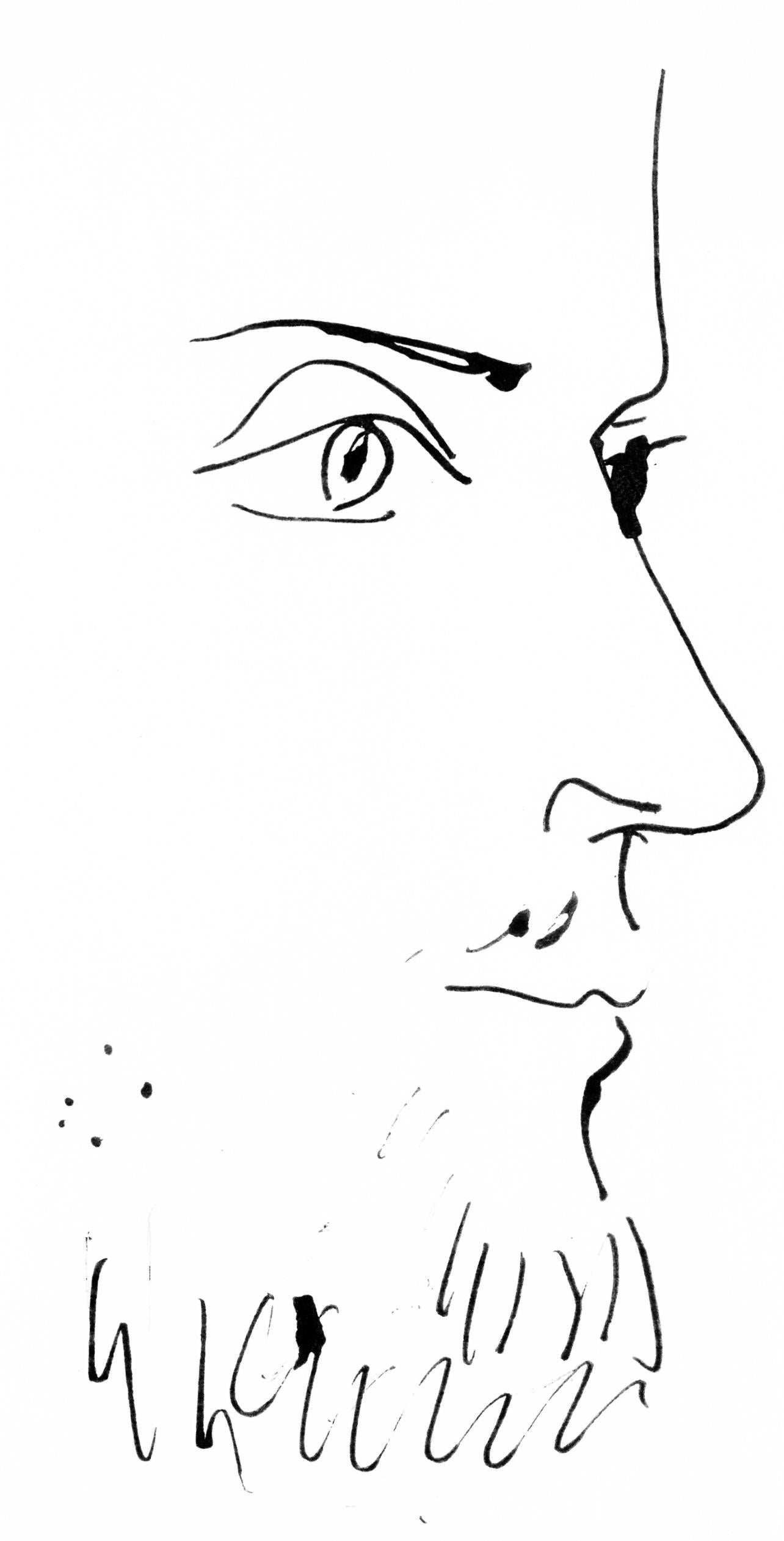 Picasso, Visage d'homme, profil droit (Cramer 84 ; Johnson/Stein 77) (d'après) - Print de Pablo Picasso