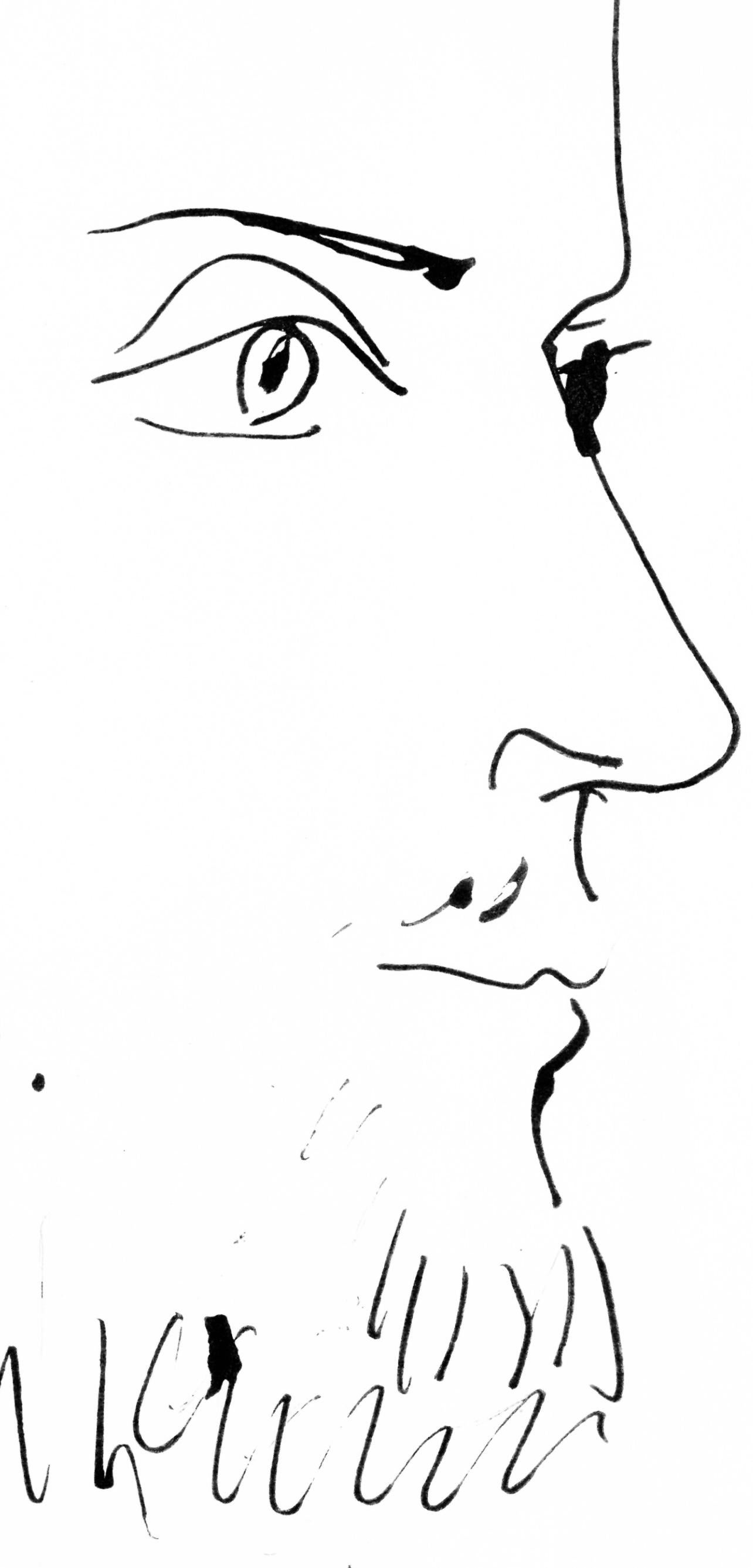 Picasso, Visage d'homme, profil droit (Cramer 84 ; Johnson/Stein 77) (d'après) - Cubisme Print par Pablo Picasso