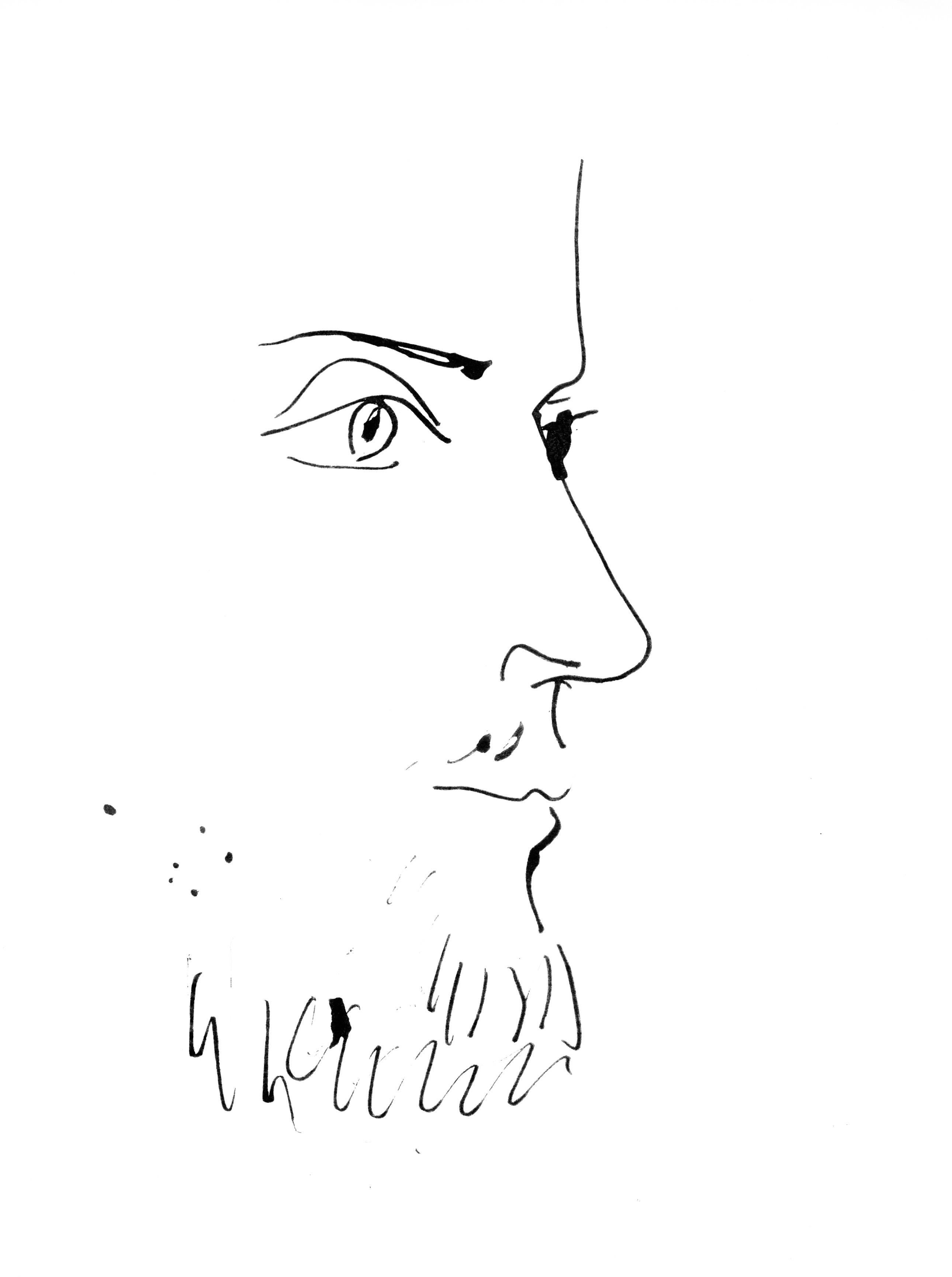 Abstract Print Pablo Picasso - Picasso, Visage d'homme, profil droit (Cramer 84 ; Johnson/Stein 77) (d'après)