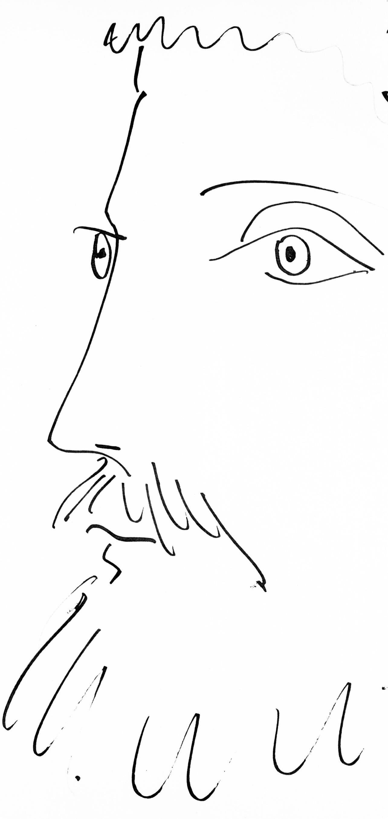 Picasso, Visage d'homme, profil gauche (Cramer 84 ; Johnson/Stein 77) (d'après) - Print de Pablo Picasso