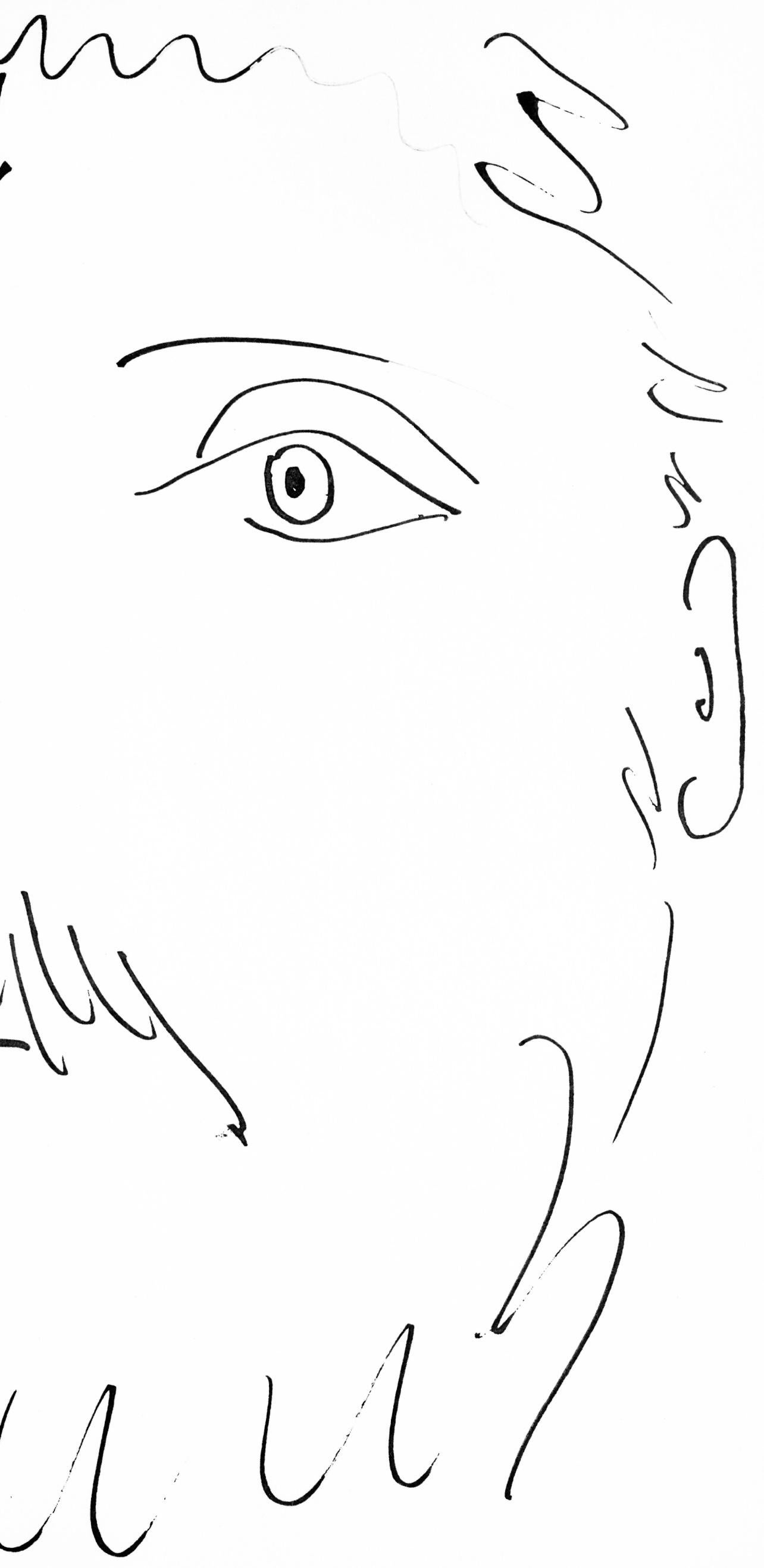 Picasso, Visage d'homme, profil gauche (Cramer 84 ; Johnson/Stein 77) (d'après) - Cubisme Print par Pablo Picasso