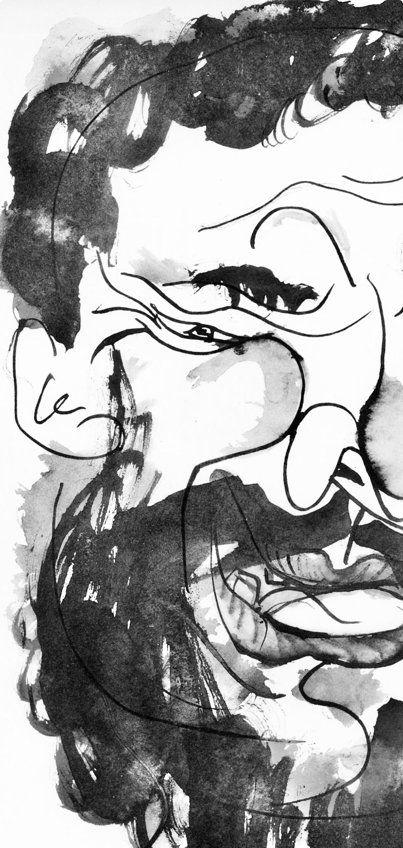 Picasso, Visage d'homme riant, à la barbe (Cramer 84; Johnson/Stein 77) (dopo) - Print Cubismo di Pablo Picasso