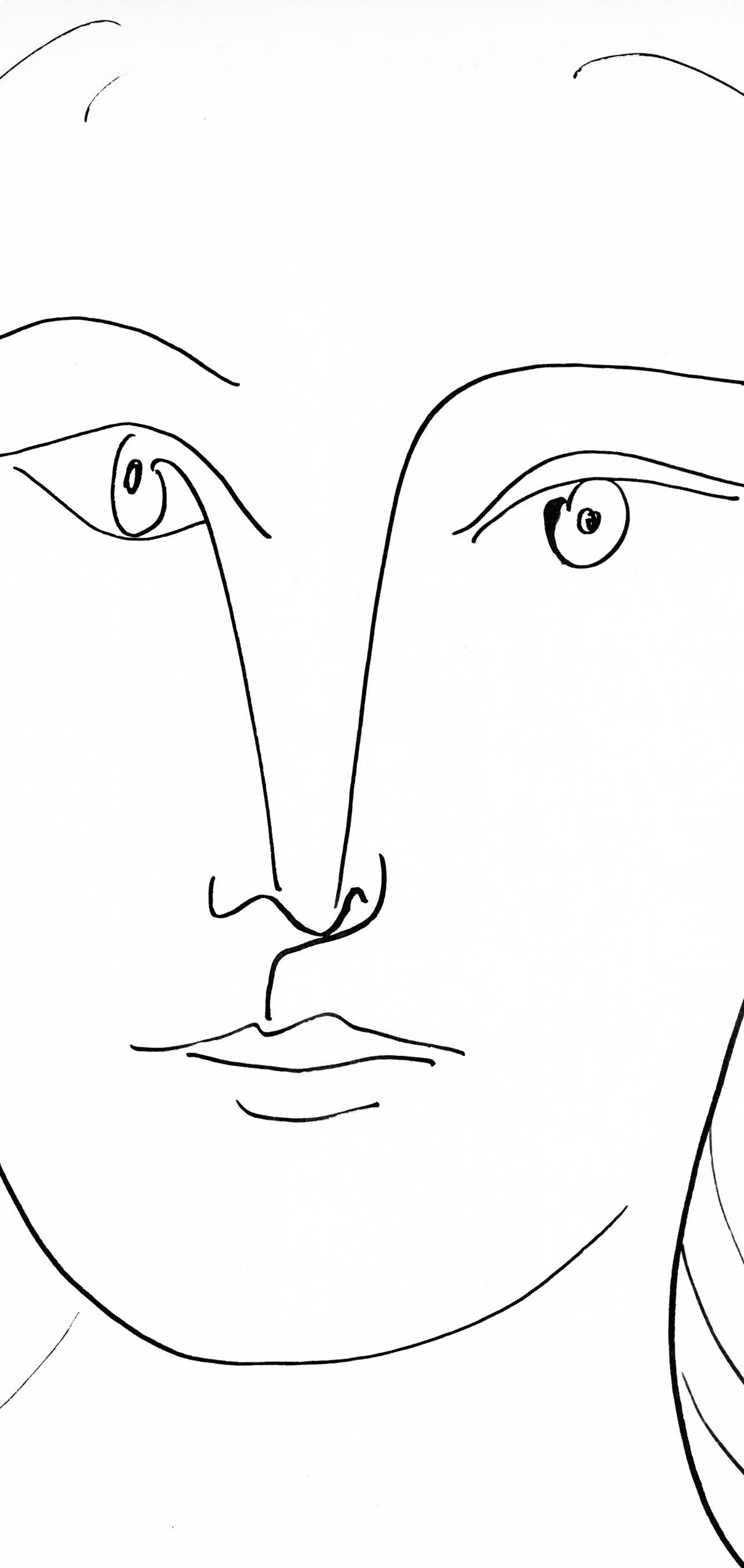 Picasso, Visage féminin, de face (Cramer 84 ; Johnson/Stein 77) (après) - Print de Pablo Picasso