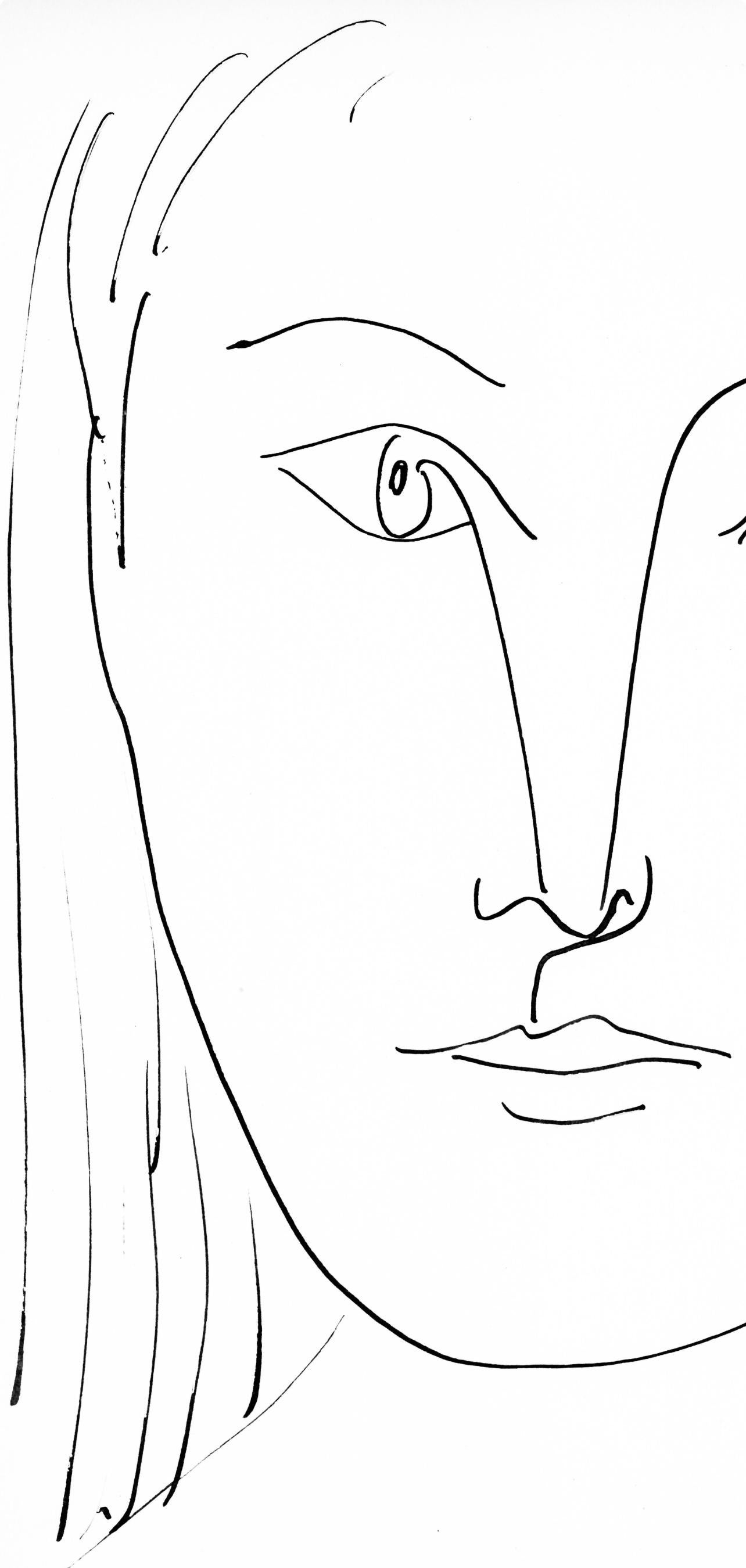 Picasso, Visage féminin, de face (Cramer 84 ; Johnson/Stein 77) (après) - Cubisme Print par Pablo Picasso