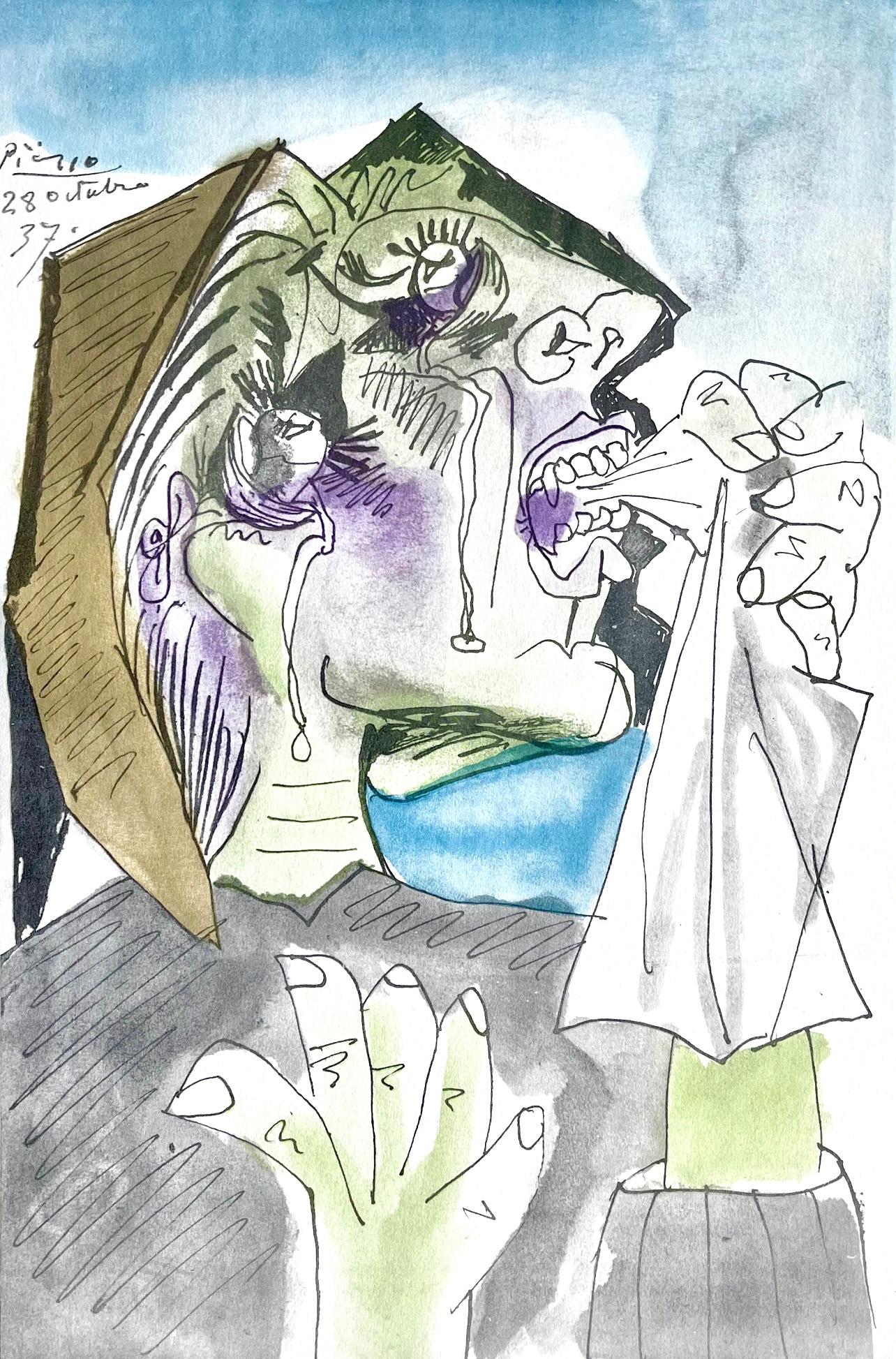 Figurative Print Pablo Picasso - Picasso, Femme pleurant (Orozco 95), Picasso (après)