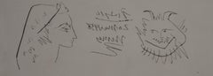 Picasso with Woman Head and Faun - Original etching - "Bon a tirer" proof