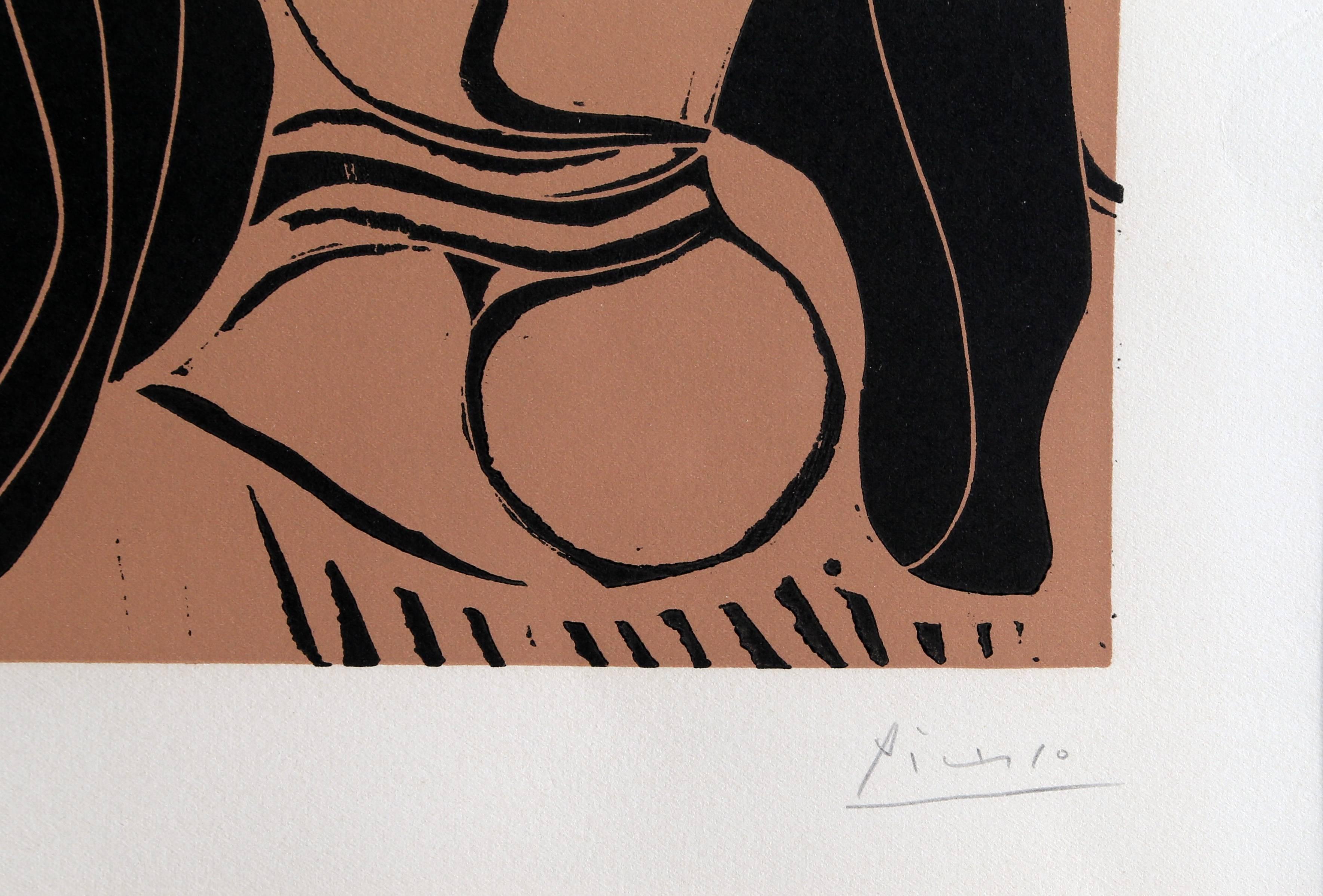 Jacqueline au Bandeau, Signed Linocut 1962 by Pablo Picasso 3