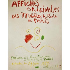 Picasso's 1959 Original exhibition poster Maison de la pensée Francaise - Paris