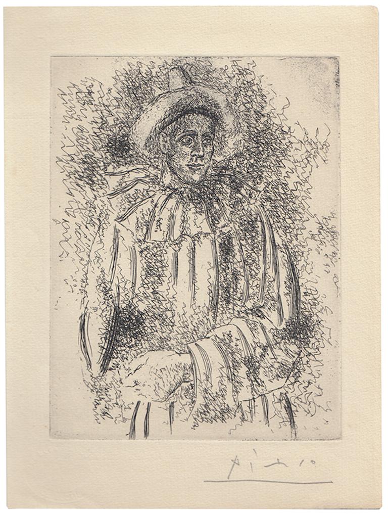 Portrait Print Pablo Picasso - Pierrot (Massine en Pierrot)