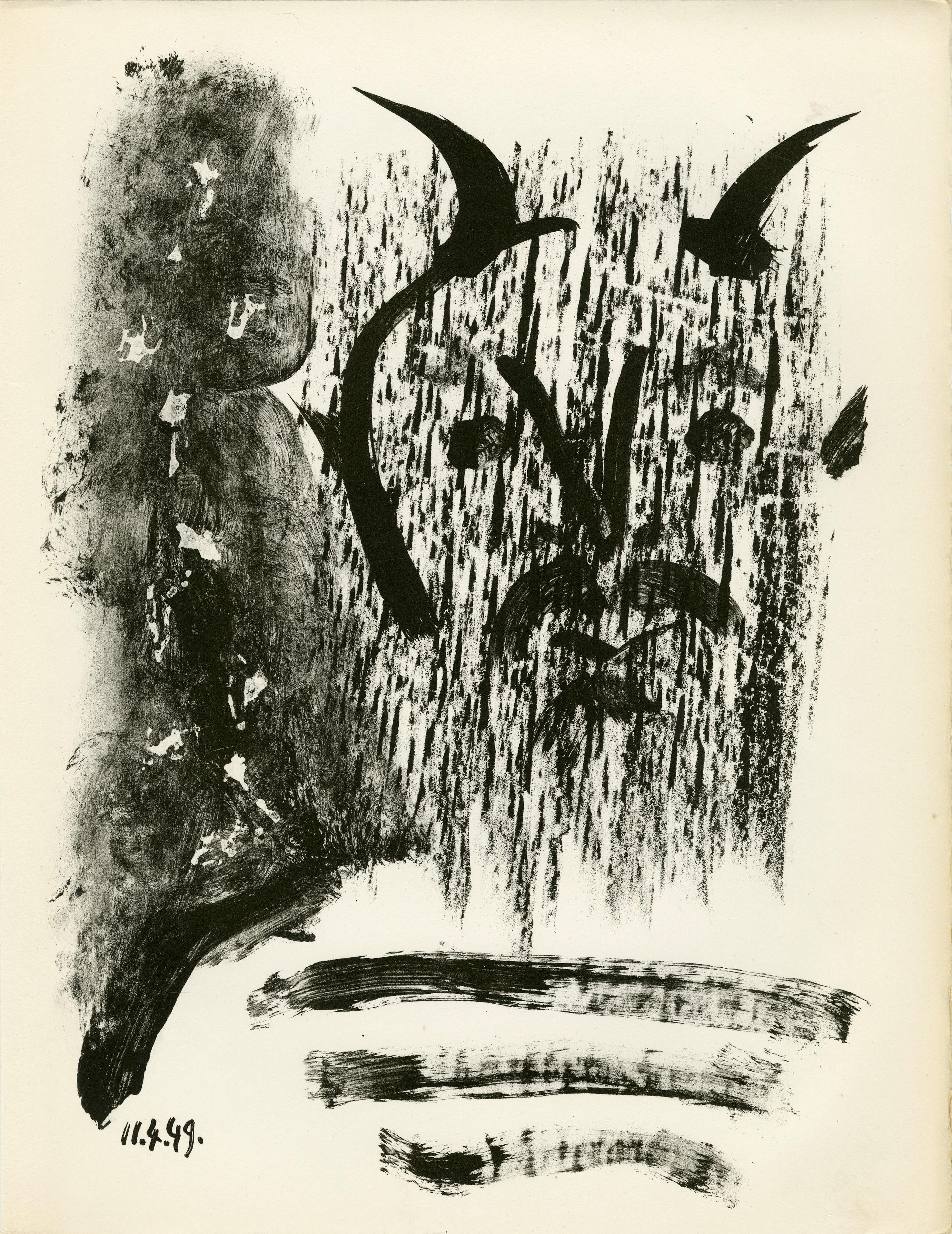 Pablo Picasso Figurative Print - Plate 3, Elegie de Ihpetonga suive de Masques de cendre 