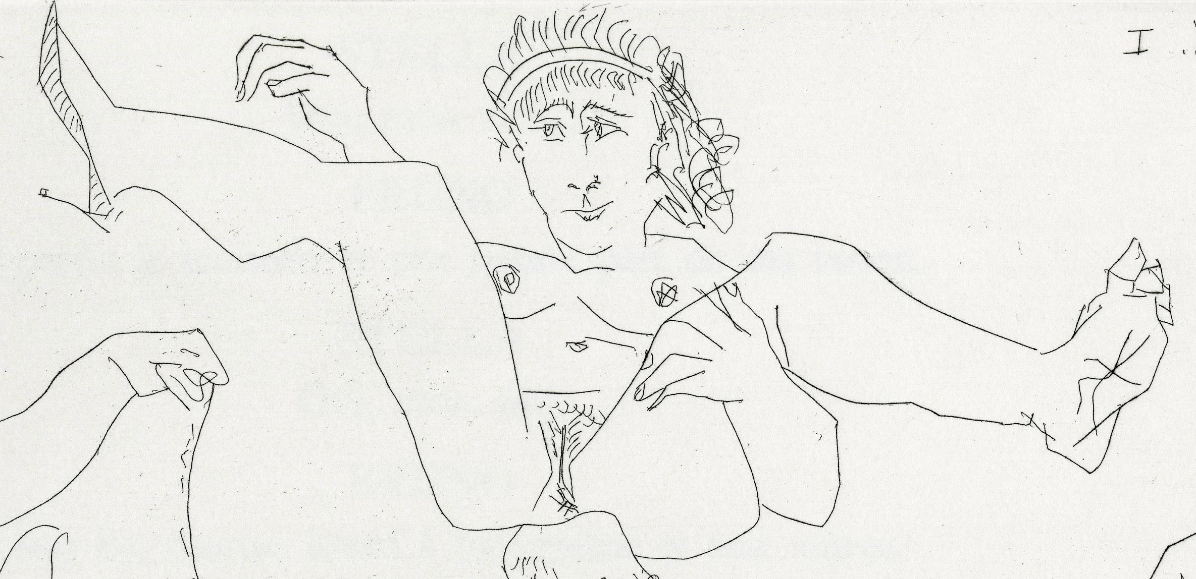 Assiette en V, Le Cocu Magnifique - Gris Nude Print par Pablo Picasso