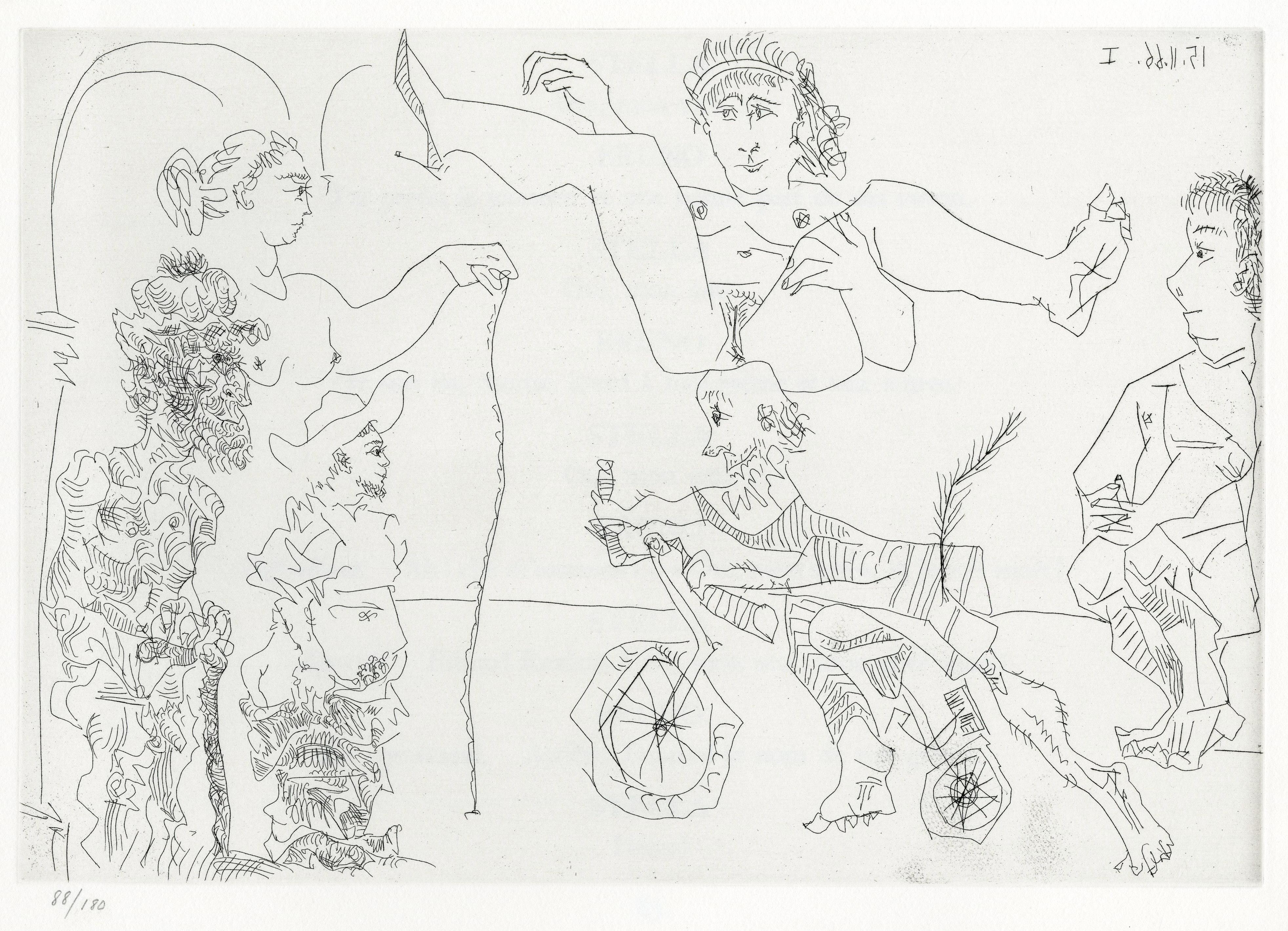 Pablo Picasso Nude Print – Tafel V, Le Cocu Magnifique