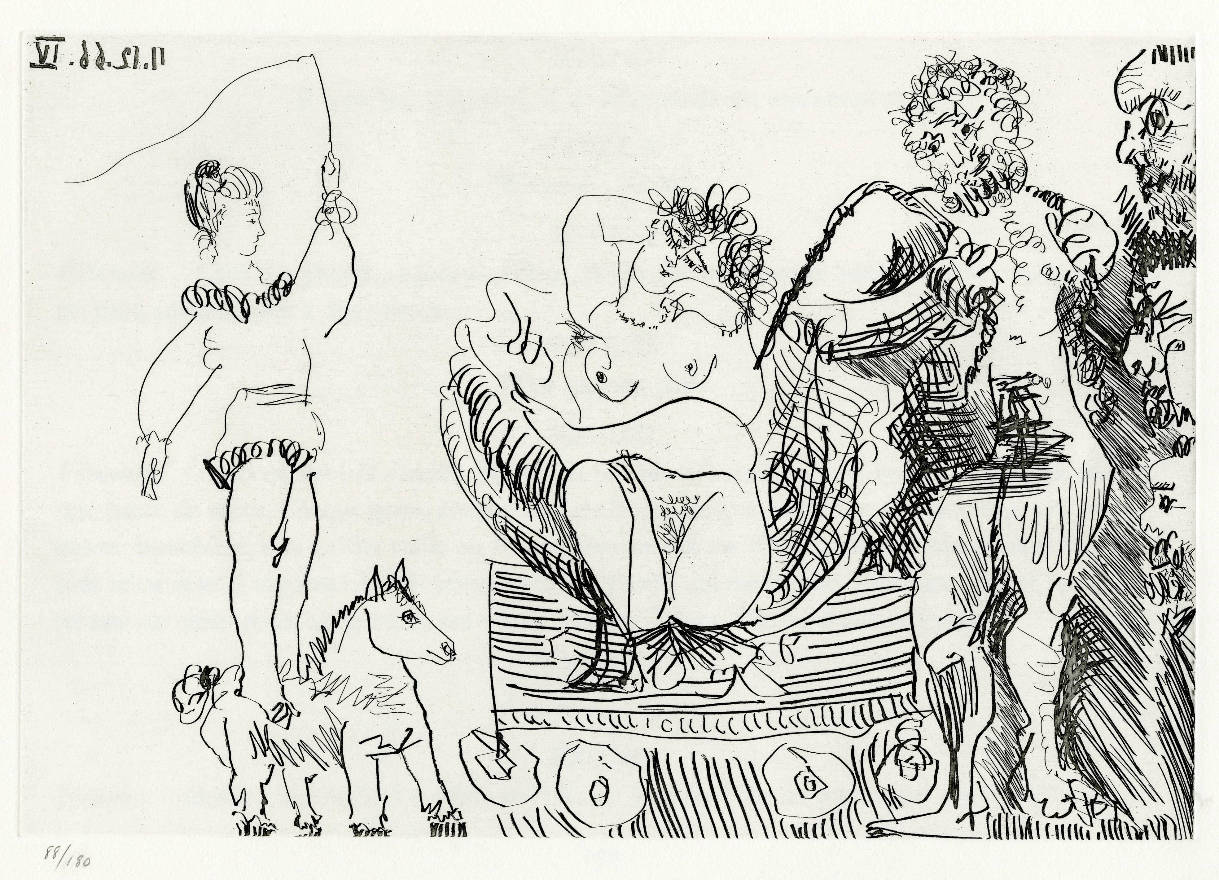 Pablo Picasso Nude Print - Plate VII, Le Cocu Magnifique