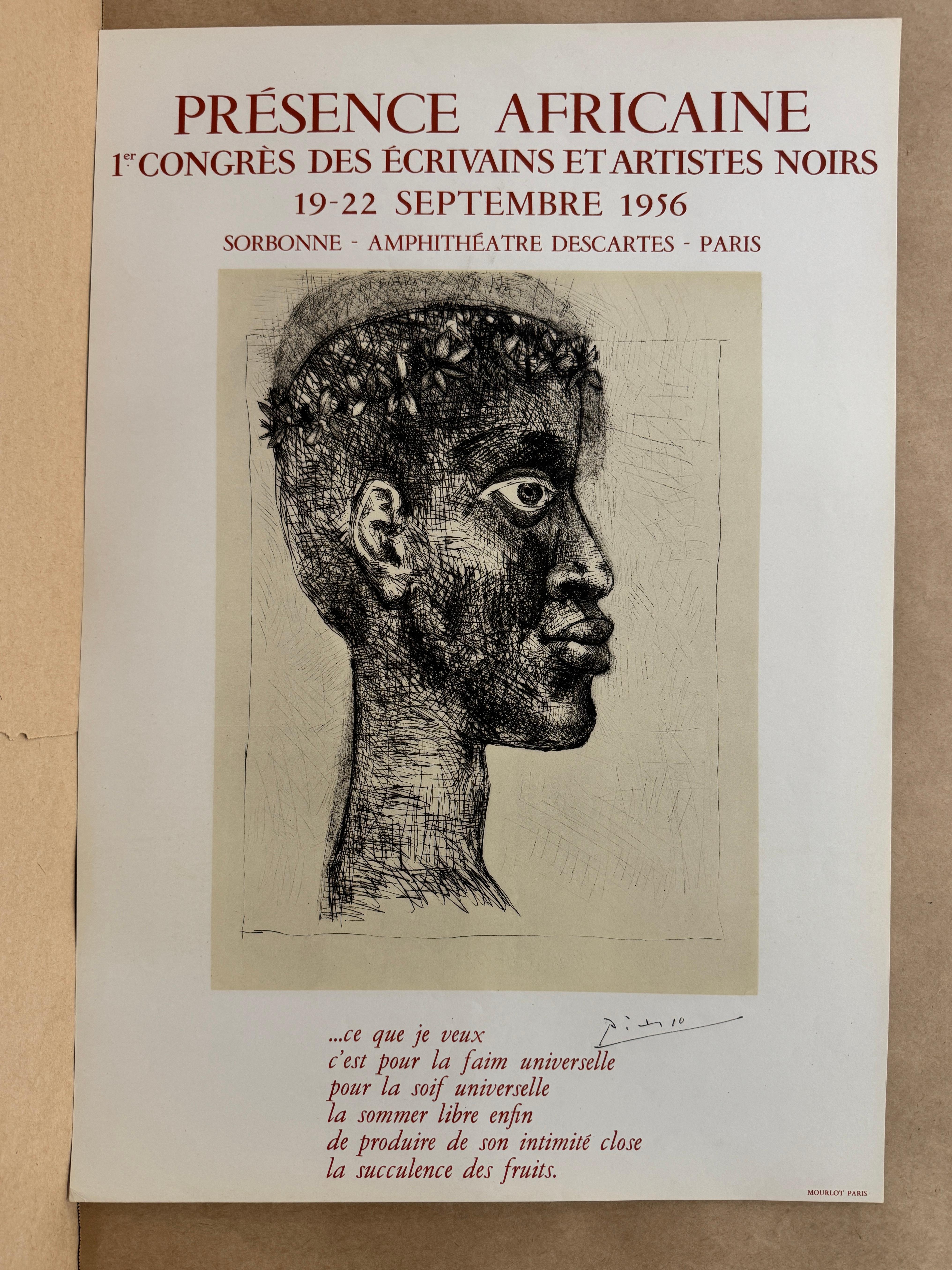 Portrait d' Aimé Césaire - Presence Africaine After Pablo Picasso, 1956 For Sale 2