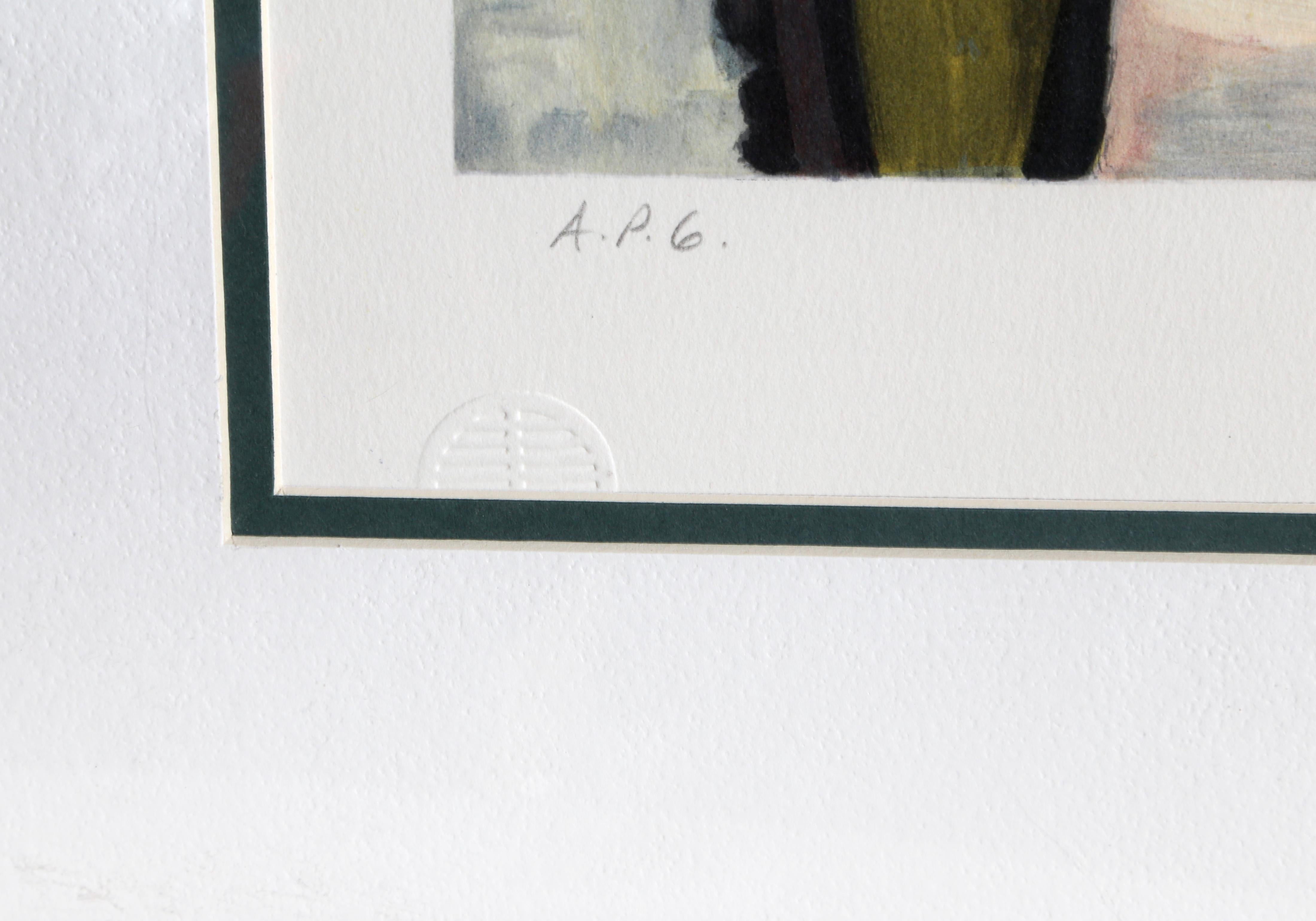 Portrait de Femme au Chapeau & a la Robe Vert Jaune, Lithograph by Pablo Picasso For Sale 3
