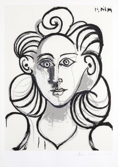 Portrait de Femme, Cubist Lithograph by Pablo Picasso