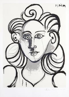 Portrait de Femme, Cubist Lithograph after Pablo Picasso