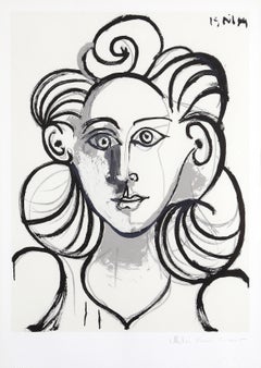 Portrait de Femme, lithographie cubiste de Pablo Picasso