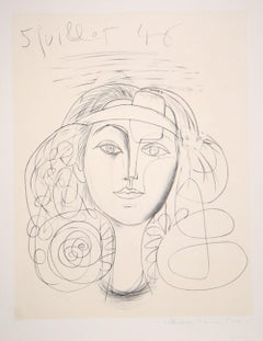 Portrait de Femme, lithographie cubiste de Pablo Picasso