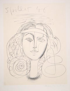 Retrato de mujer, litografía cubista (after) Pablo Picasso