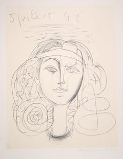 Portrait de Femme, Cubist Lithograph by Pablo Picasso