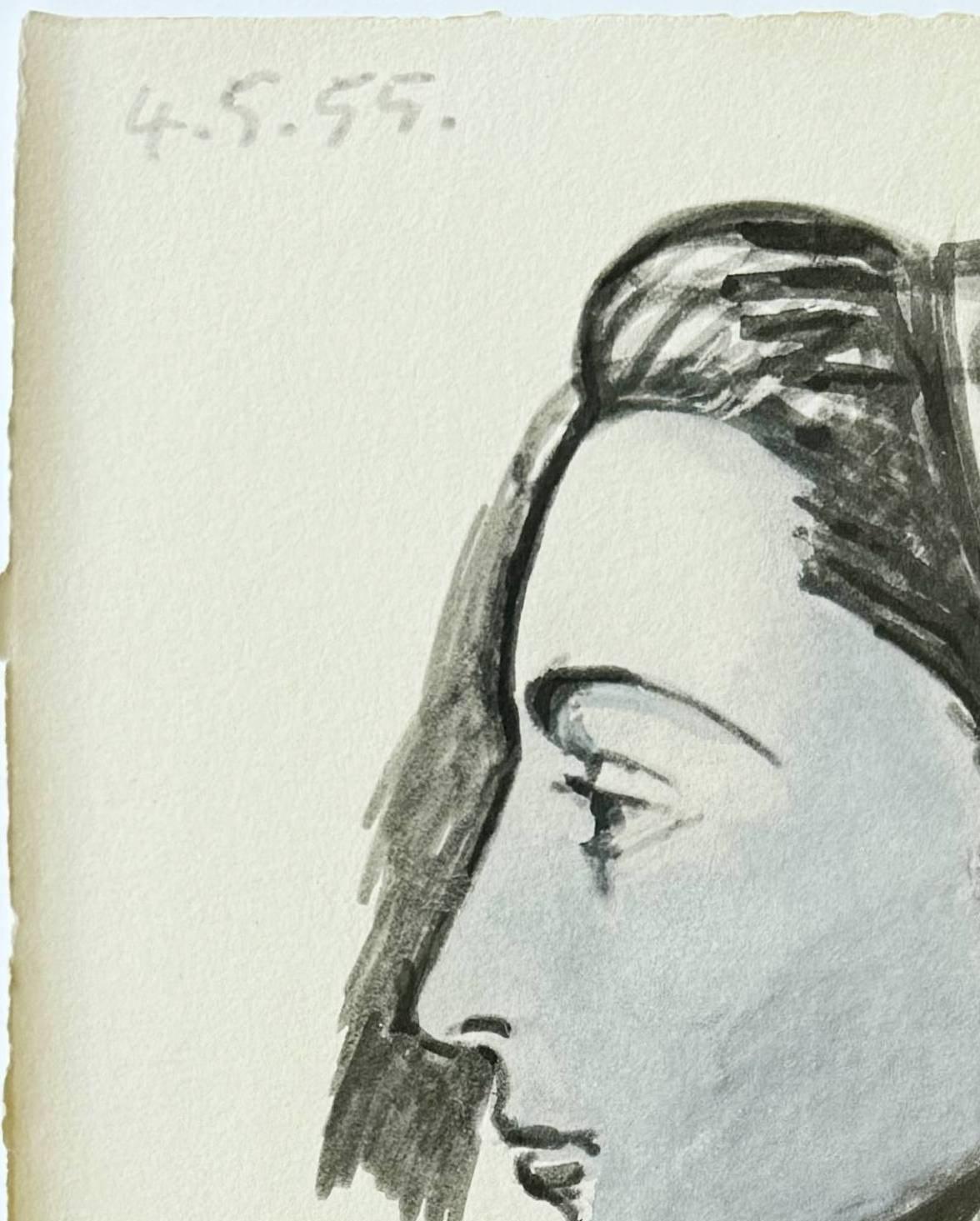 Pablo Picasso (1881-1973) - Portrait de Jacqueline

Lithographie de 1967.

L'édition de 29/500 sur papier Auvergne Richard de Bas.

Avec deux filigranes - l'un du papier, l'autre de l'éditeur.

Dimensions de l'œuvre : 53 x 42 cm

Éditeur : Au Vent