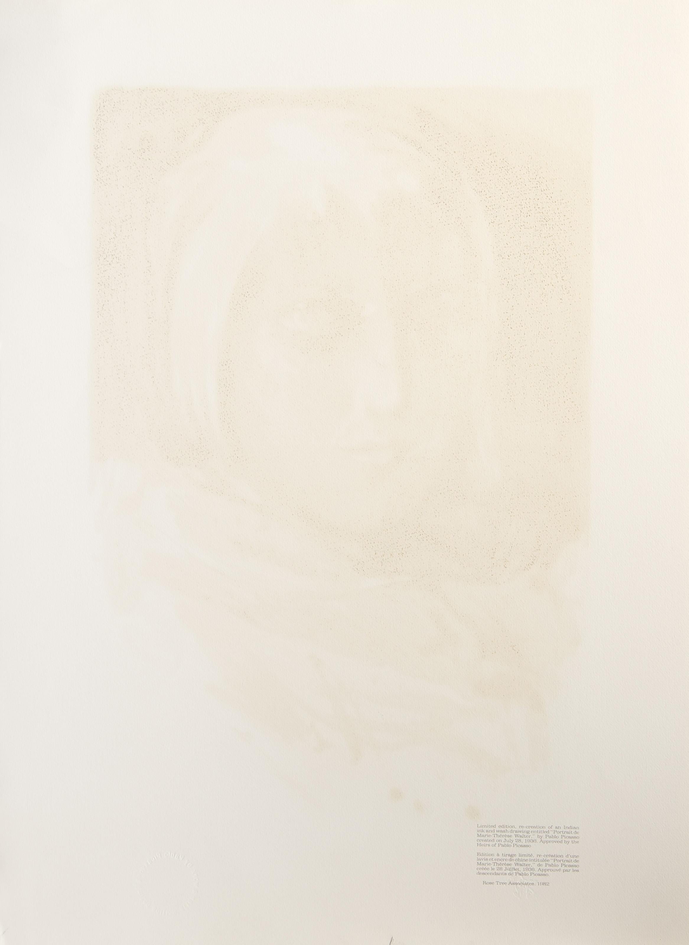 Portrait de Marie-Therese Walter, Lithograph after Pablo Picasso For Sale 2