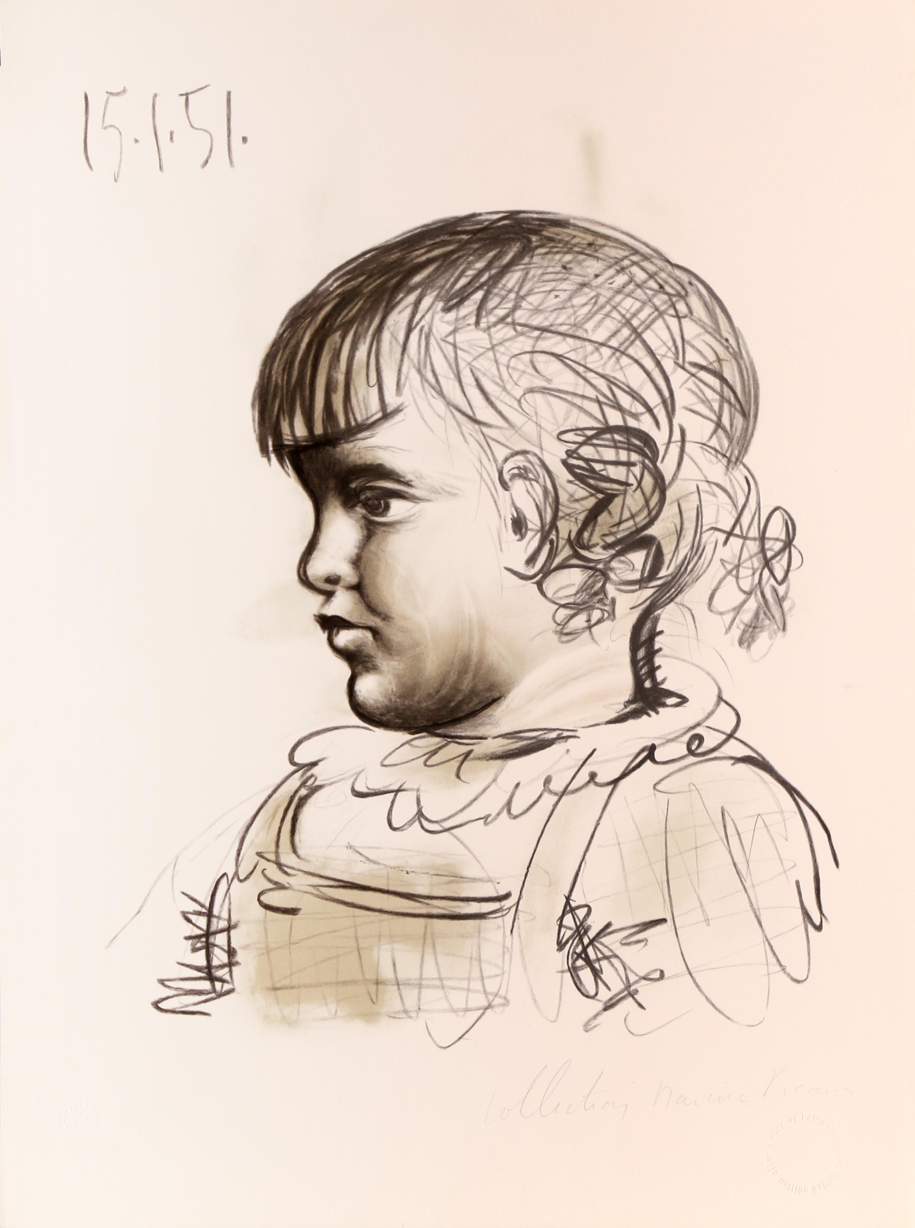 This print featuring a portrait of a small child shown in profile may be starkly different from his more radical Cubist works, but this portrait serves as a premier example of Pablo Picasso's ability to convey subjects with drastically different
