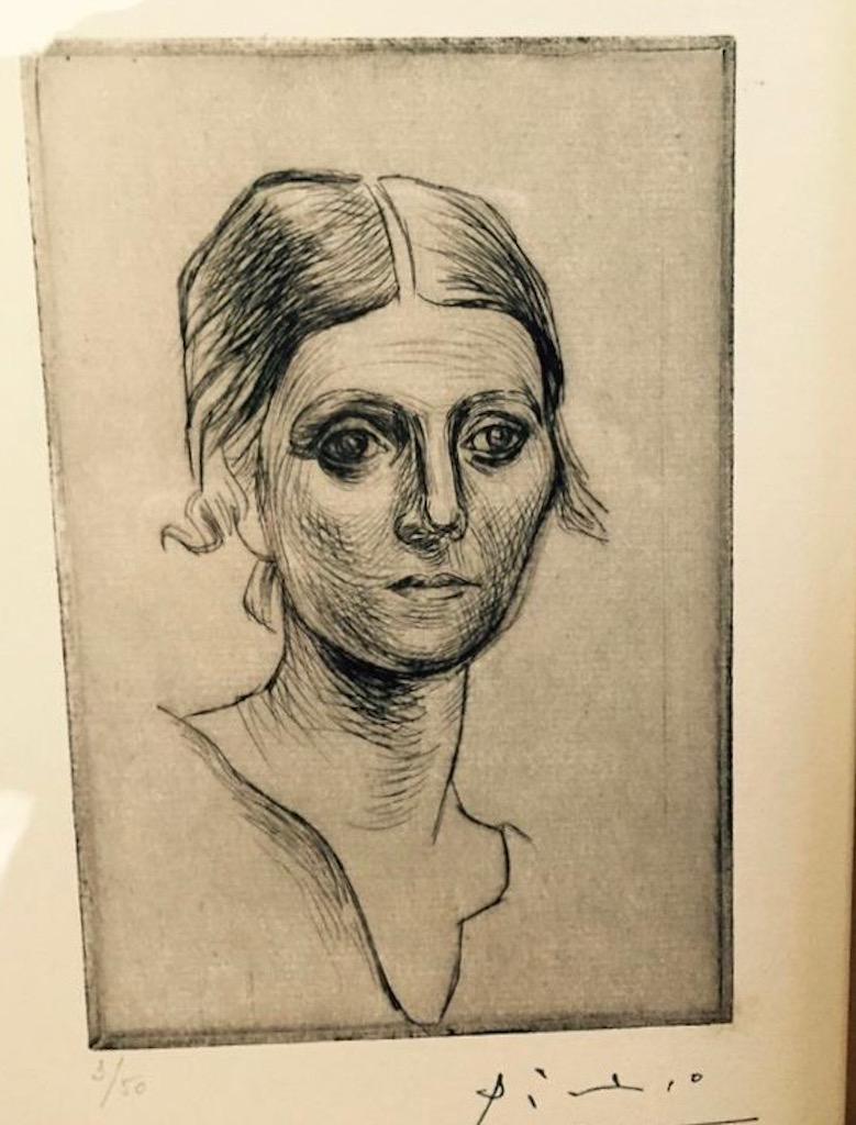 Ritratto di Olga Picasso (Bloch 37; Baer 57) - Print Moderno di Pablo Picasso
