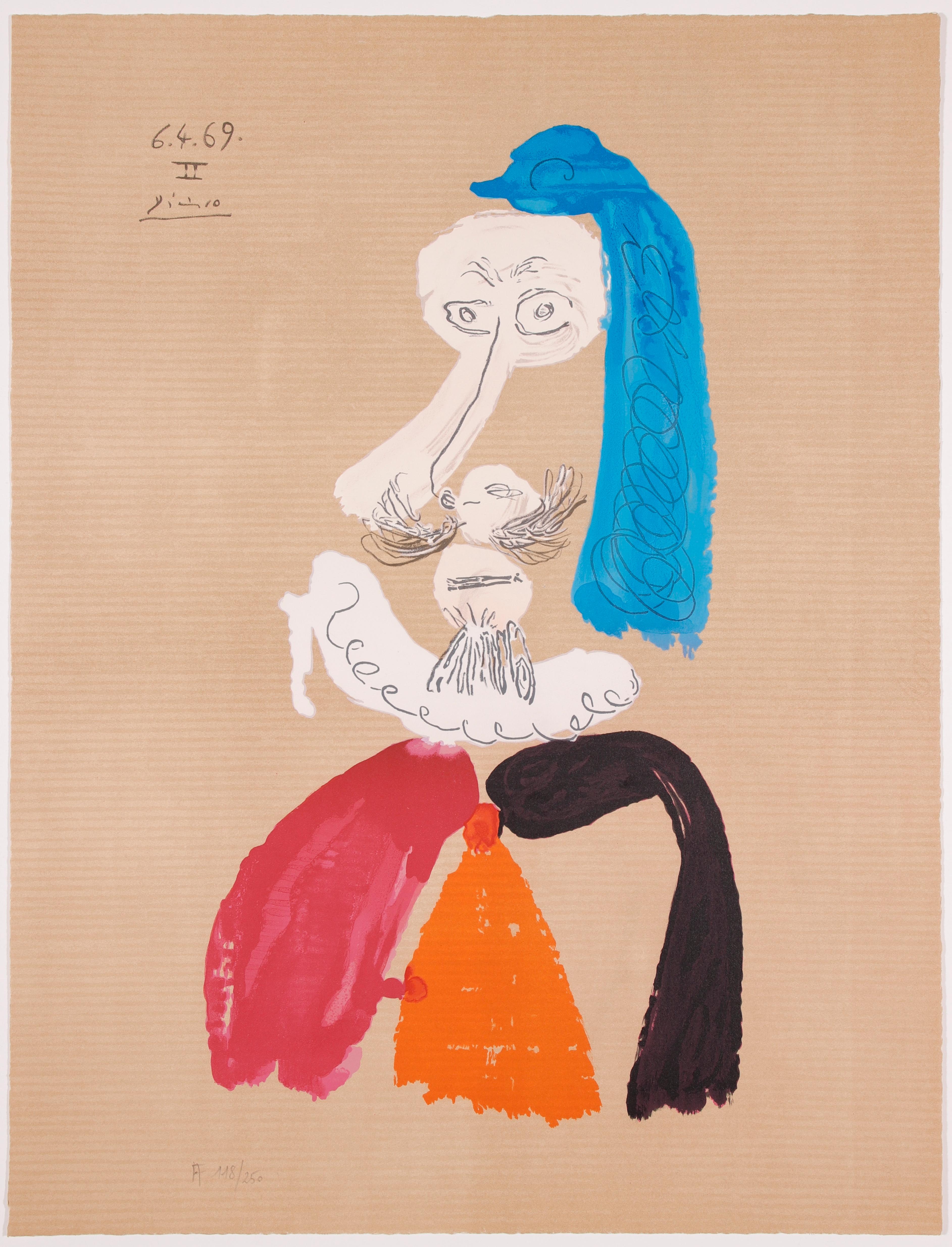 Pablo Picasso Portrait Print - Portrait Imaginaires 6.4.69 II