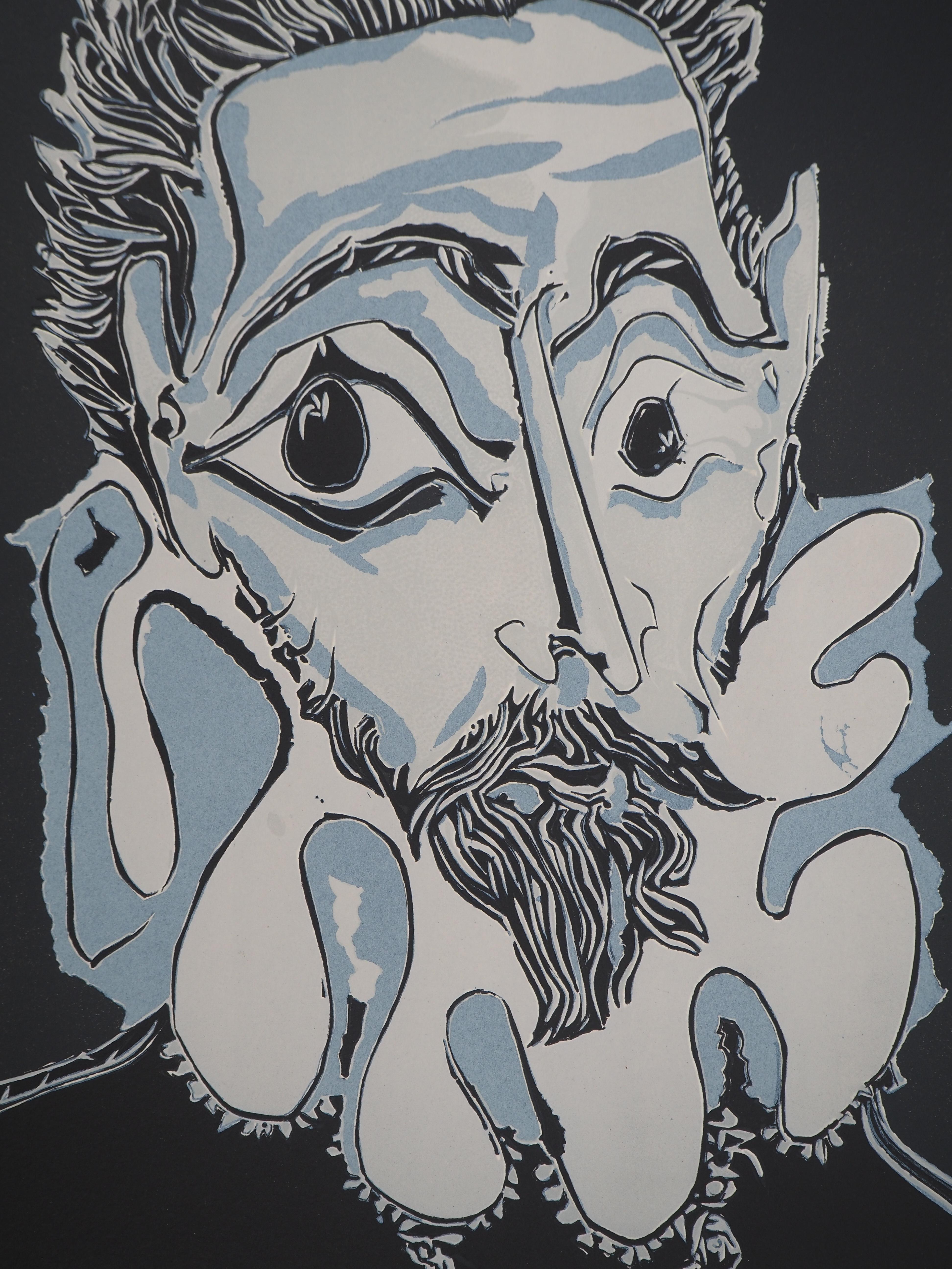 Portrait d'un homme inspiré par le Greco - Lithographie (Mourlot) en vente 2