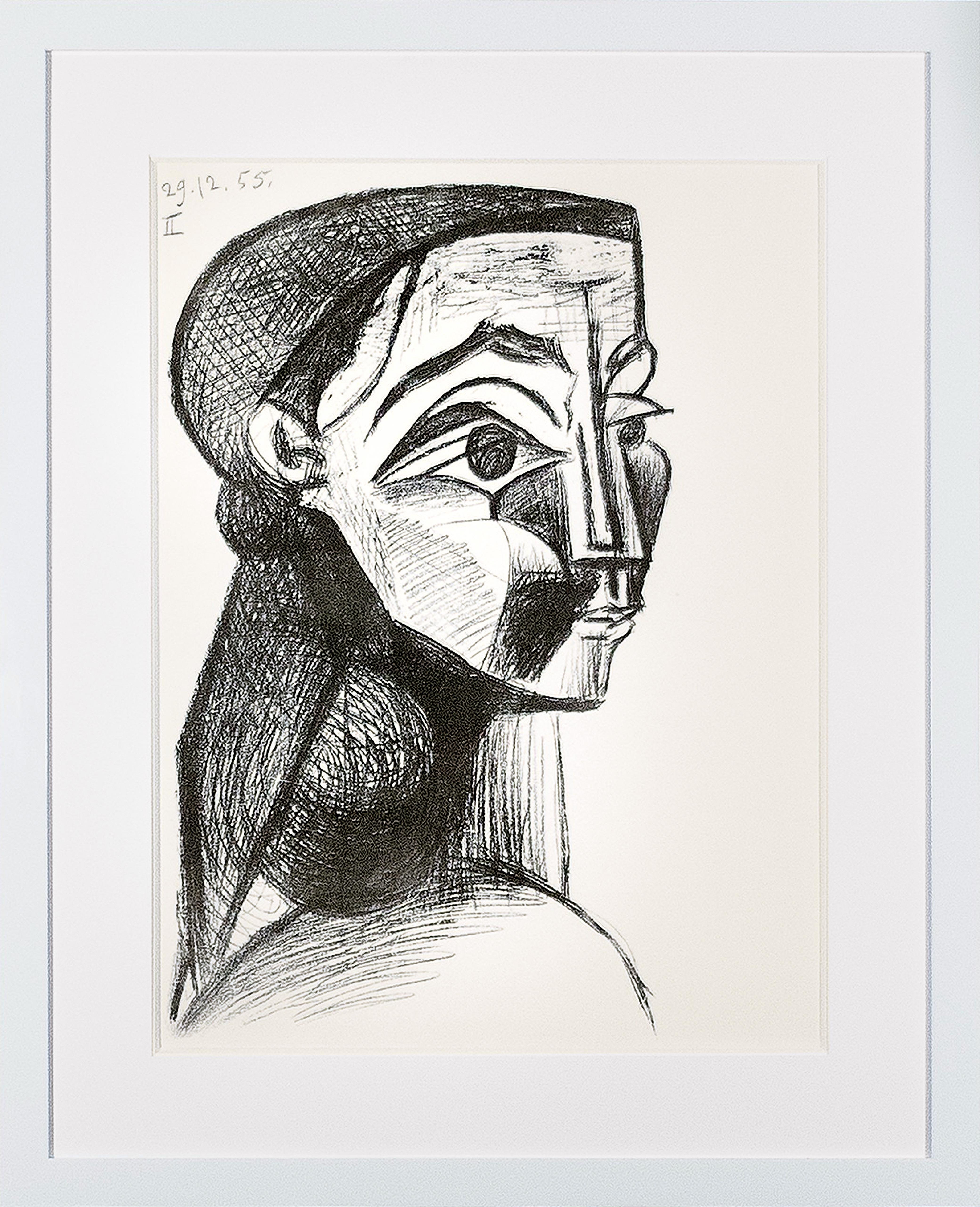 Abstract Print de Pablo Picasso - Retrato de mujer II (Jacqueline Roque)" Litografía cubista, 1955