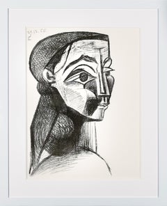 'Portrait of a woman II (Jacqueline Roque)' Cubist Lithograph Print, 1955