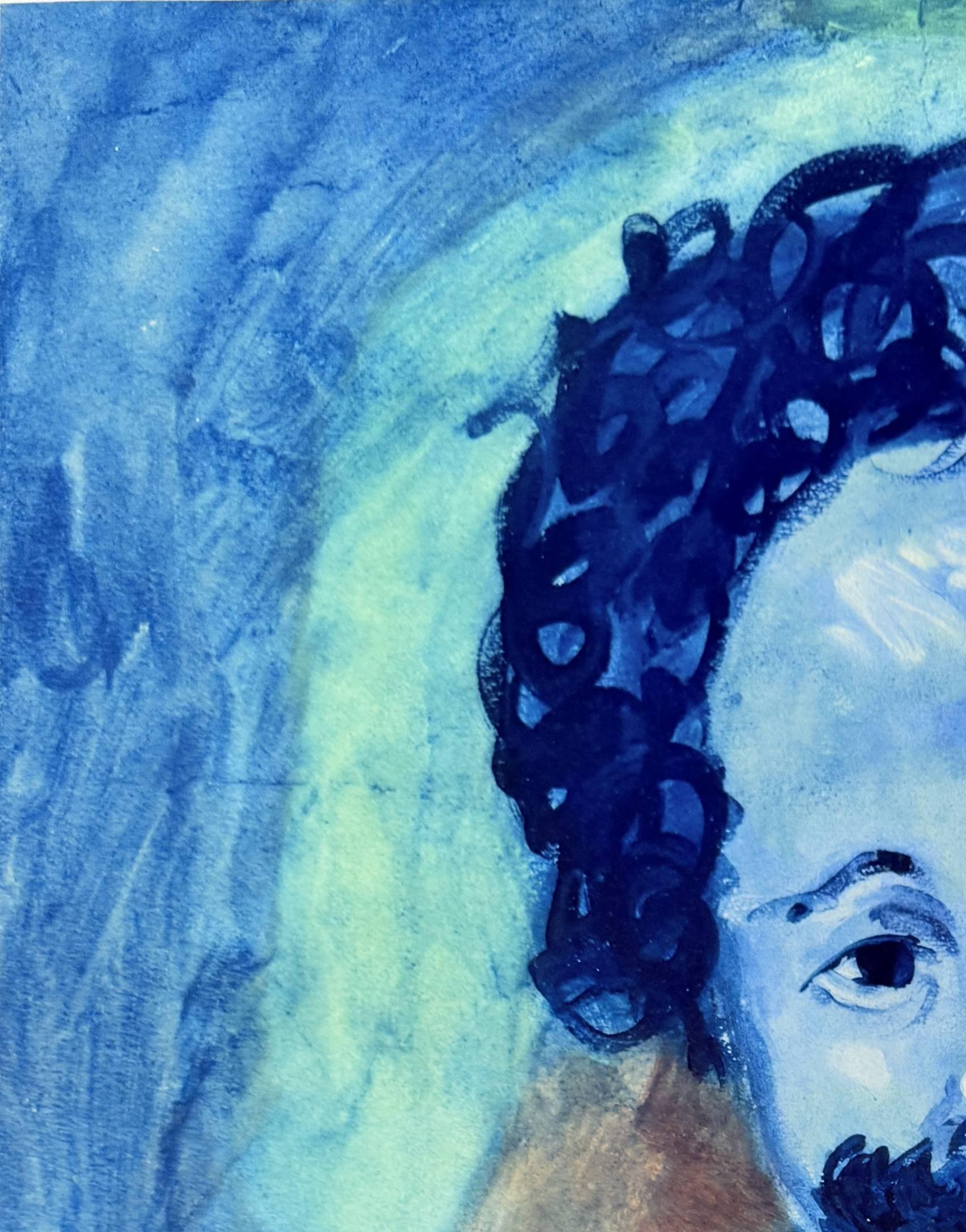 Portrait of Sebastia Junyer-Vidal - Blue Figurative Print by Pablo Picasso