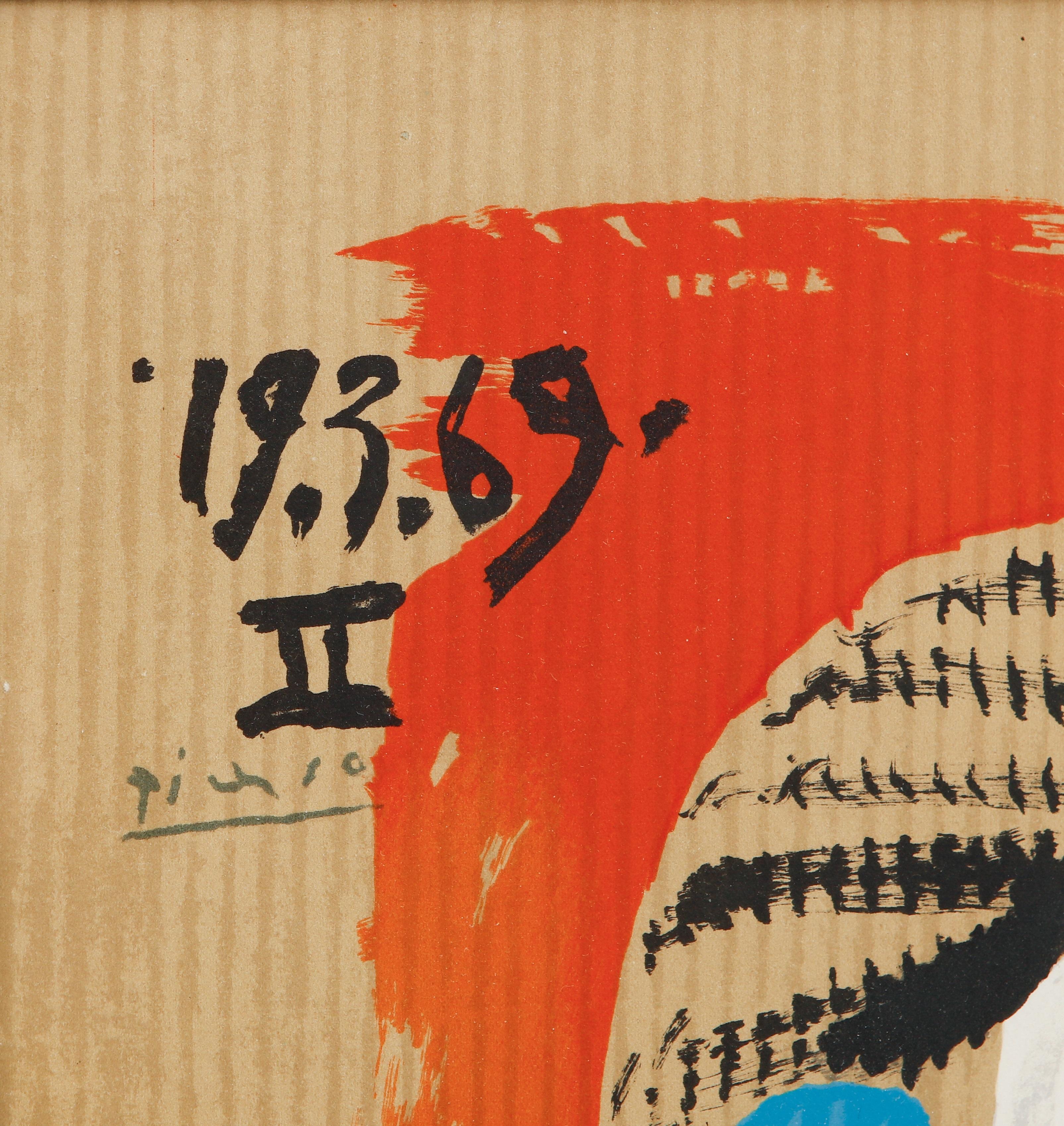 Portraits Imaginaires 19.5.69 - Beige Print by Pablo Picasso