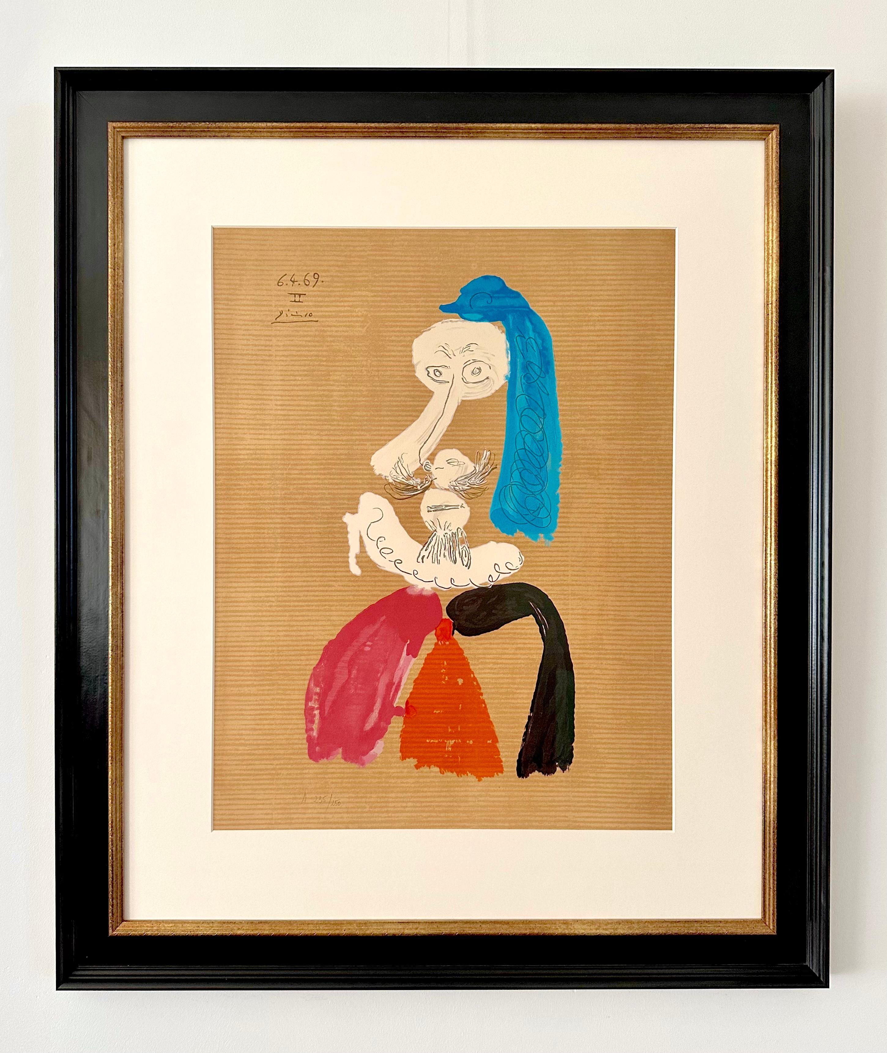 Pablo Picasso – Portraits Imaginaires 6.4.69 II
Color lithograph from the serie ‘Portraits Imaginaires’
Published by Georges Salinas, 1970
Edition: 250 for France (F) and 250 for America (A)
Signed in the stone, numbered (A 235 /250) in