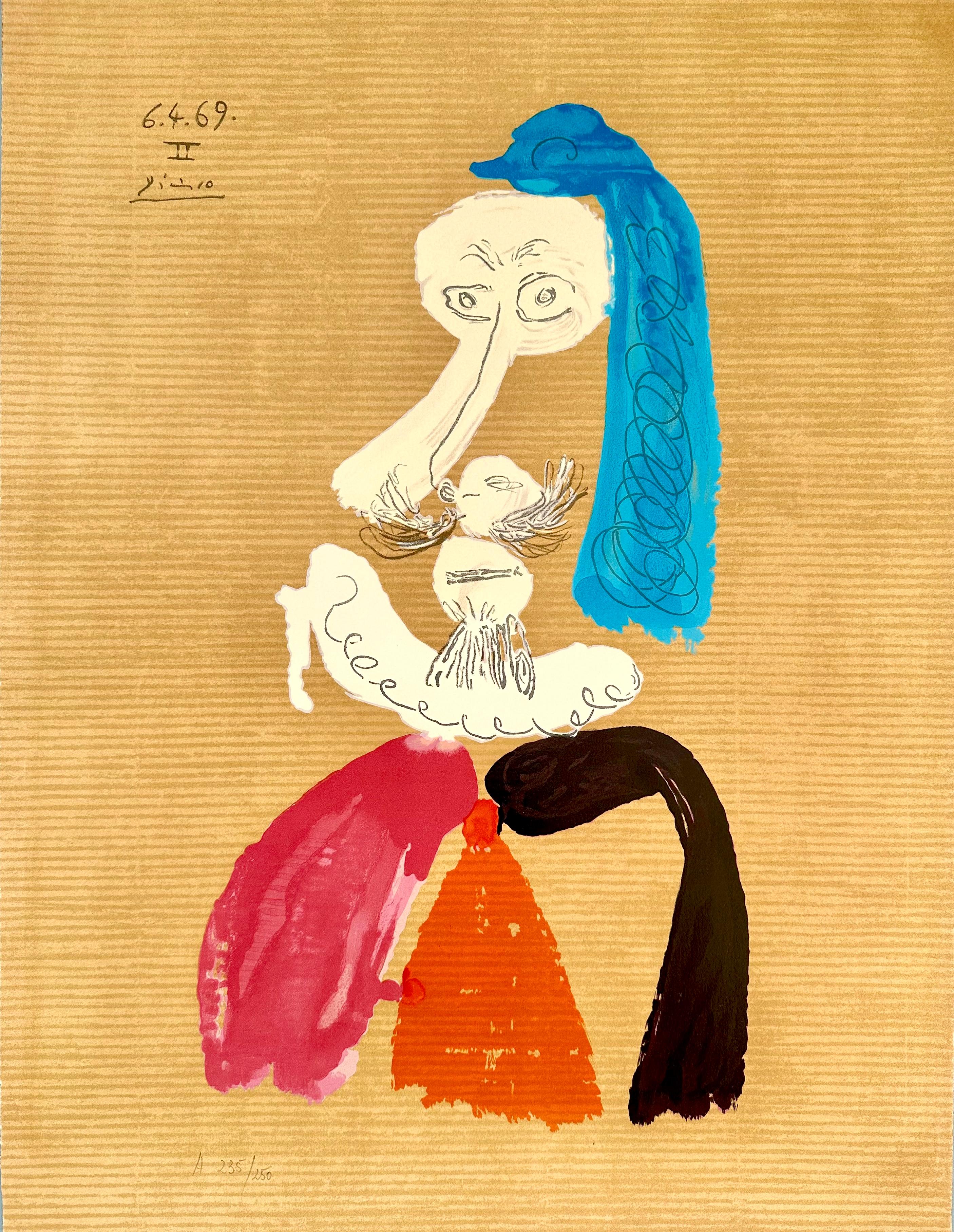 Pablo Picasso Portrait Print - Portraits Imaginaires 6.4.69 II