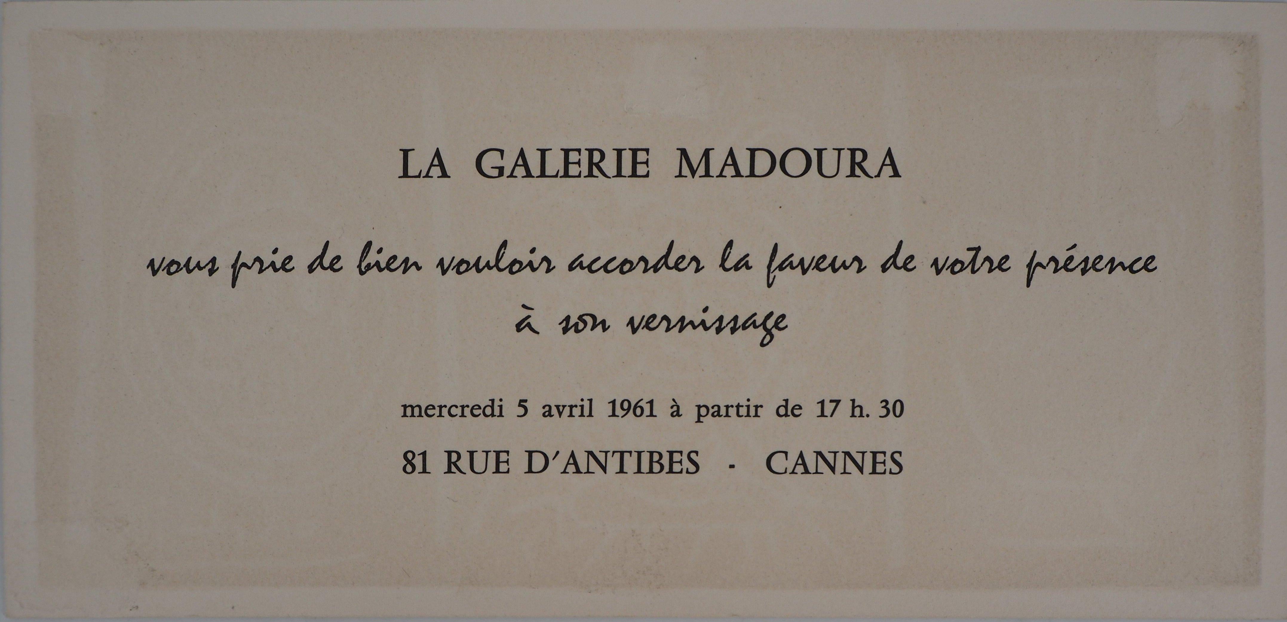 Pottery and Fauns (Madoura) - Original linocut, 1961  4