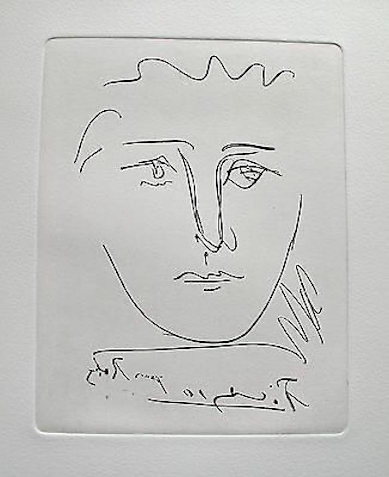 Pablo Picasso Portrait Print - Pour Roby, Limited Edition Vintage Etching