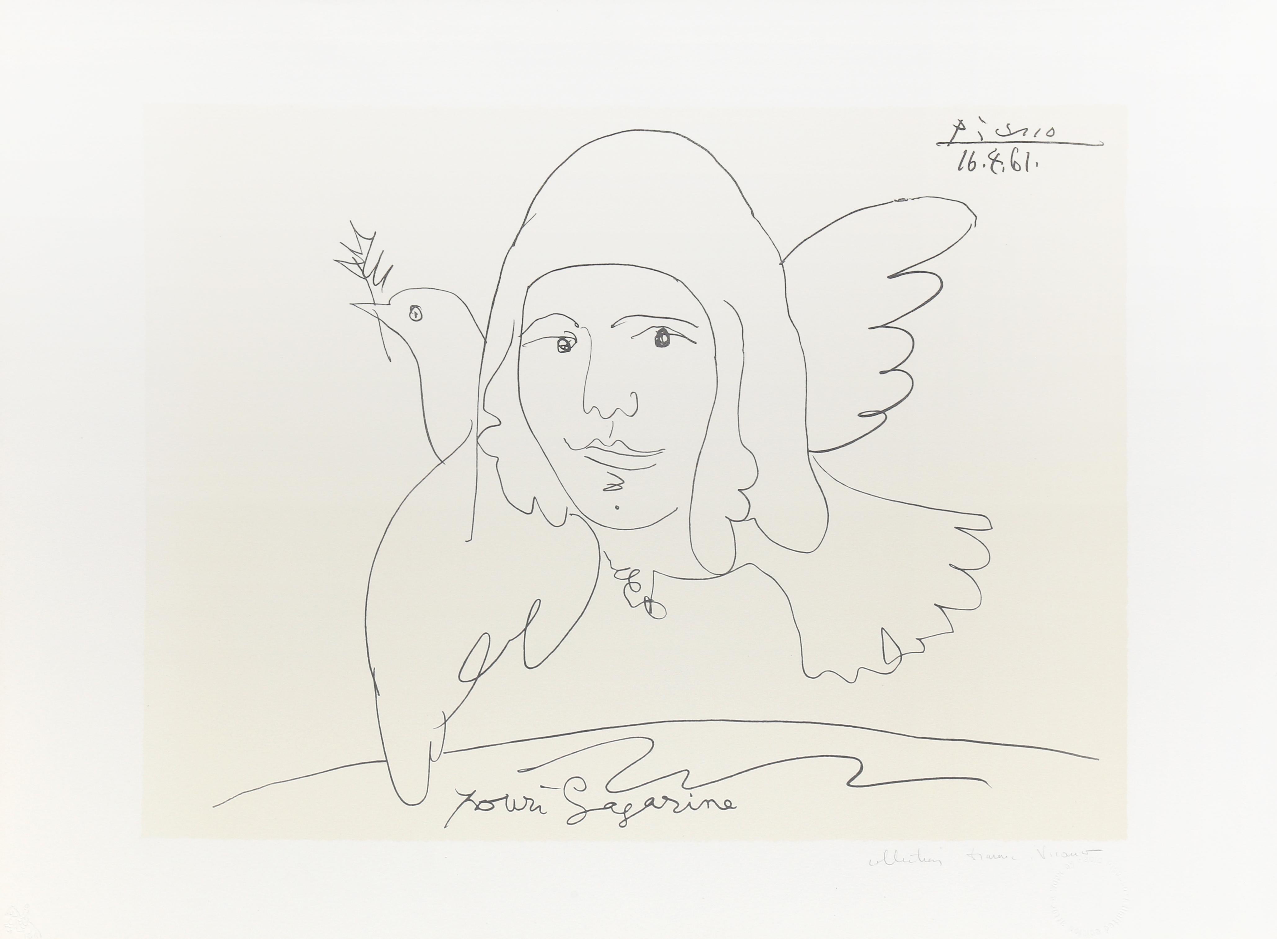 Pablo Picasso Figurative Print - Pour Youri Gagarine