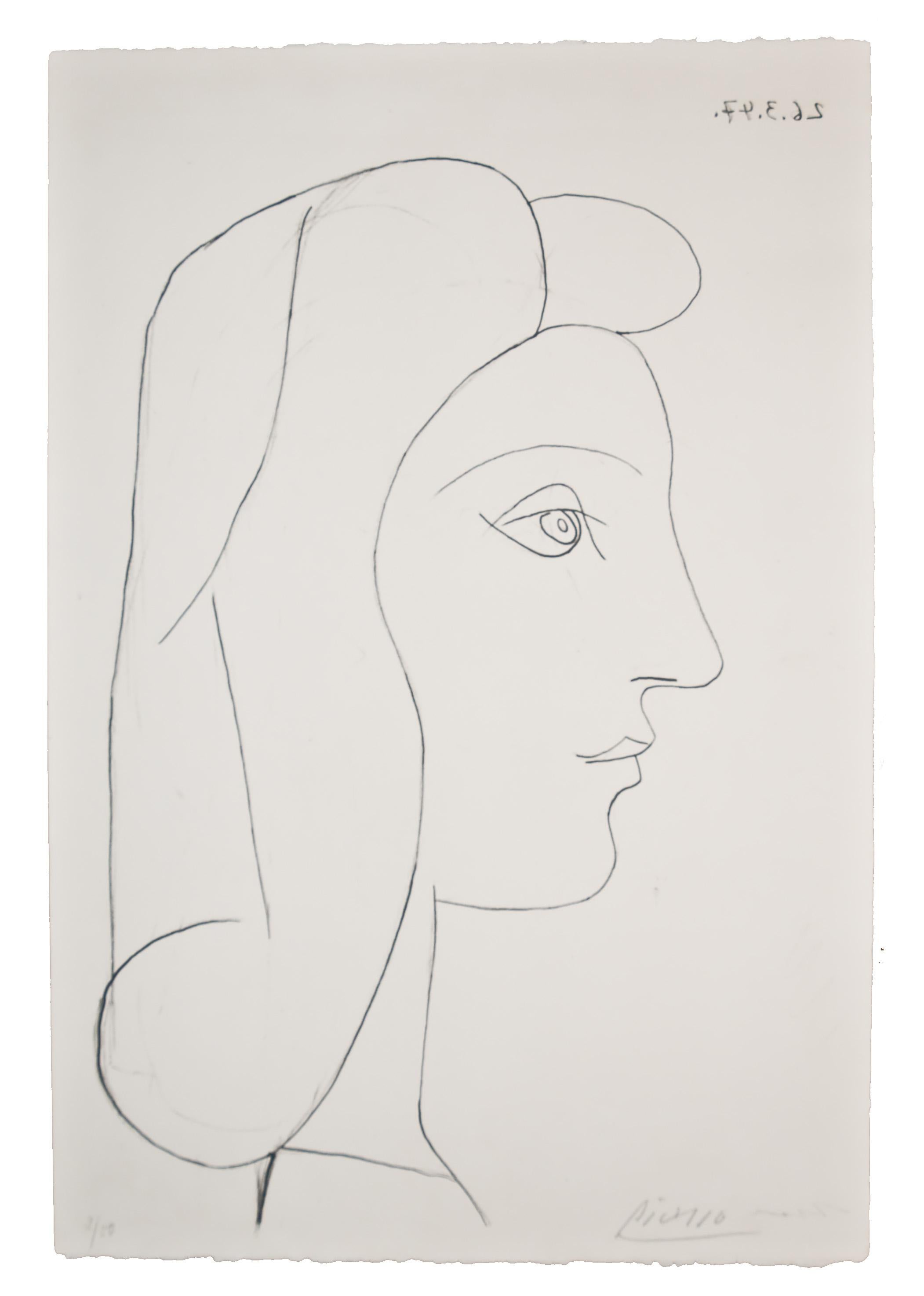 Pablo Picasso Figurative Print - Profil de Femme Bloch 436