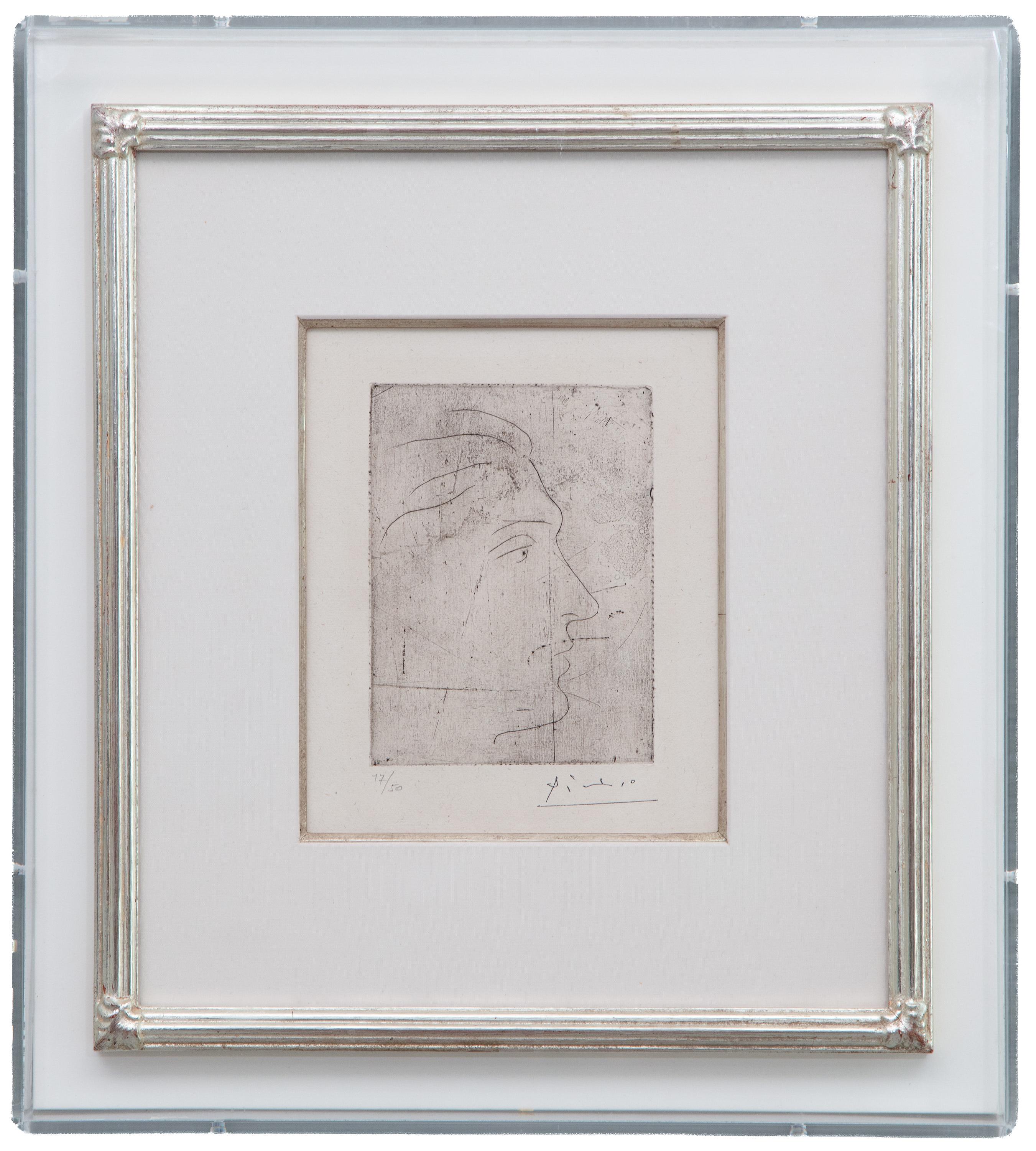 Portrait Print de Pablo Picasso - Perfil de un hombre (Man Profile) - Aguafuerte, edición 17/50, 1924-1961
