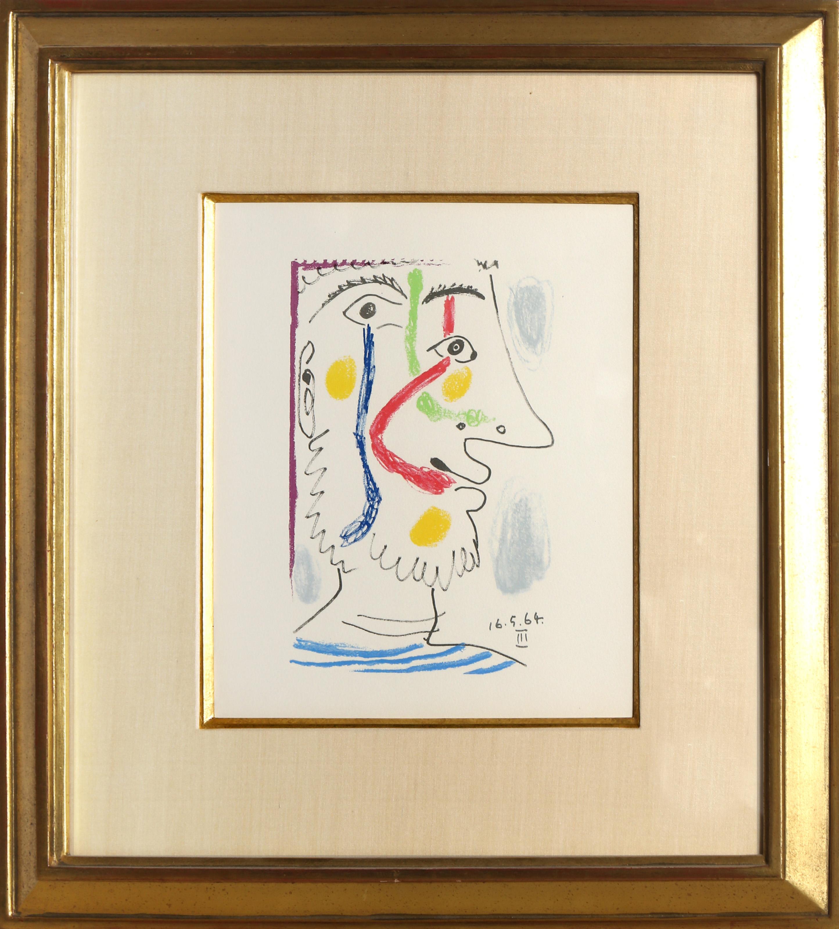 Profilo III da "Le Gout du Bonheur", litografia cubista (after) Pablo Picasso