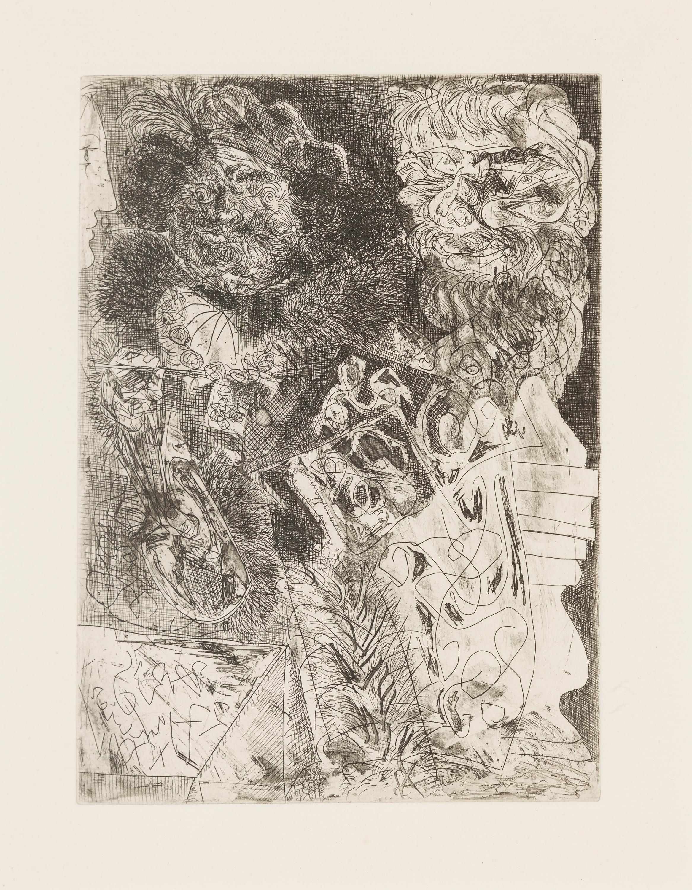 Figurative Print Pablo Picasso - REMBRANDT à la Palette